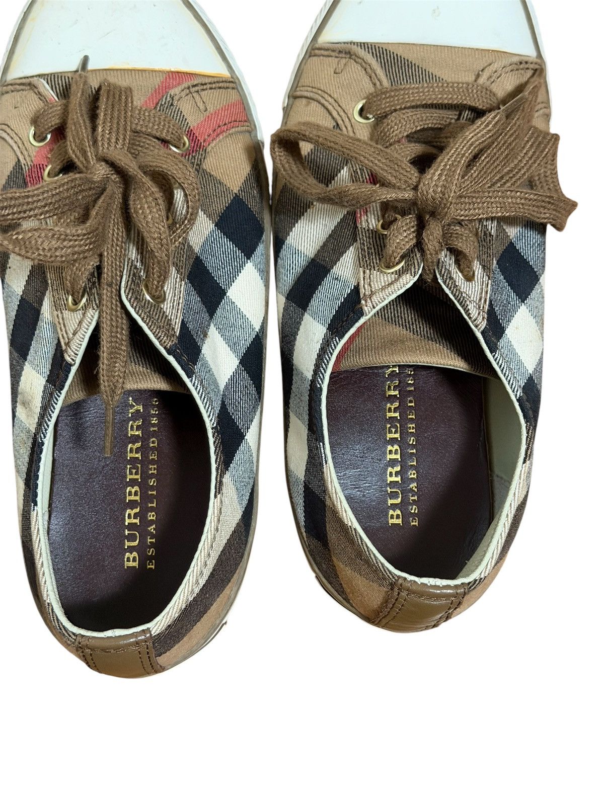 Burberry Burberry Novacheck Leather Sneakers/Burberry Canvas Sneakers Size US 7 / IT 37 - 10 Thumbnail