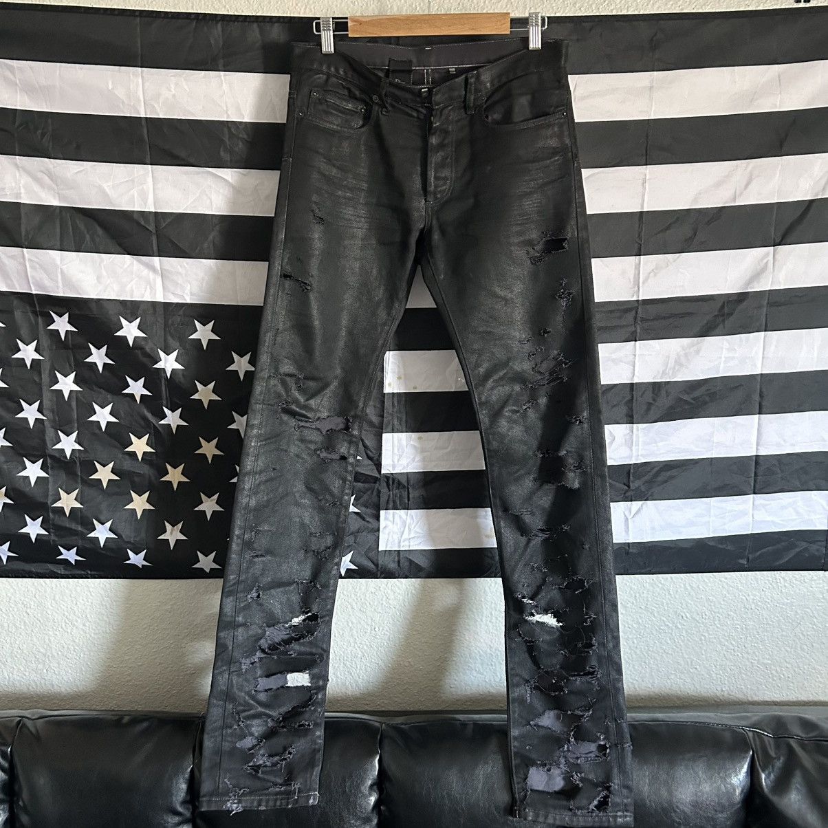 Dior 2005 Waxed Destroyed Denim Size US 29 - 4 Thumbnail