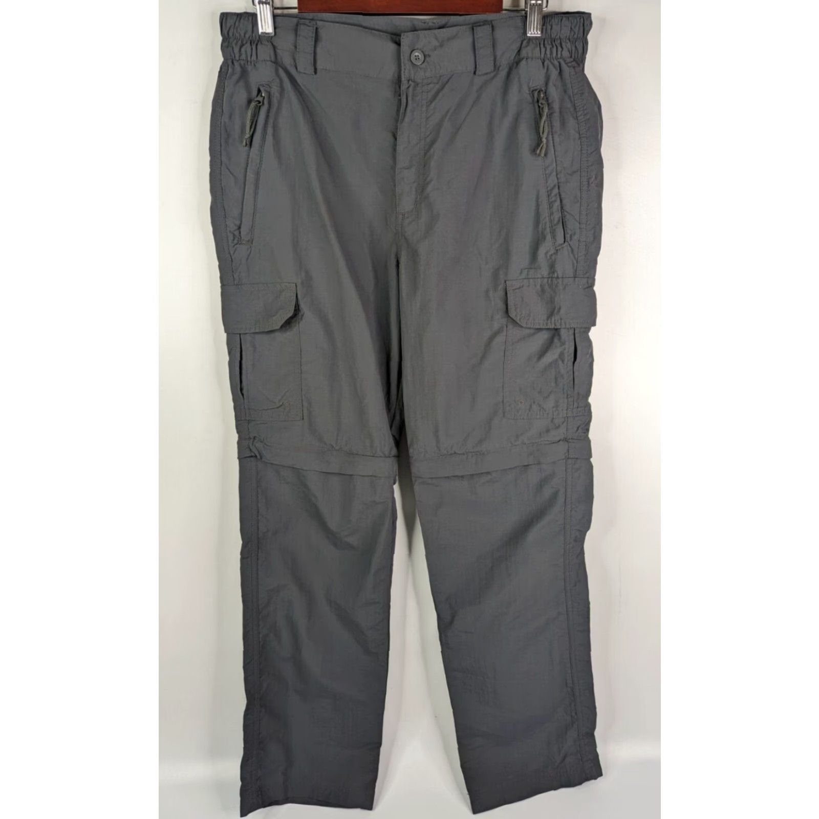 Vintage Mountain Warehouse Cargo Pants Men's 32 Grey Nylon Cotton Polyester Convertible Hiking Outdoor Workspace Casual Travel Size US 33 - 2 Thumbnail