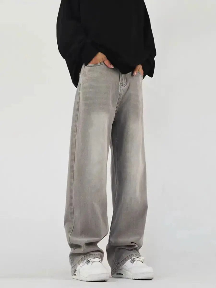 Japanese Brand Retro high street smoke gray baggy jeans Size US 33 - 4 Thumbnail