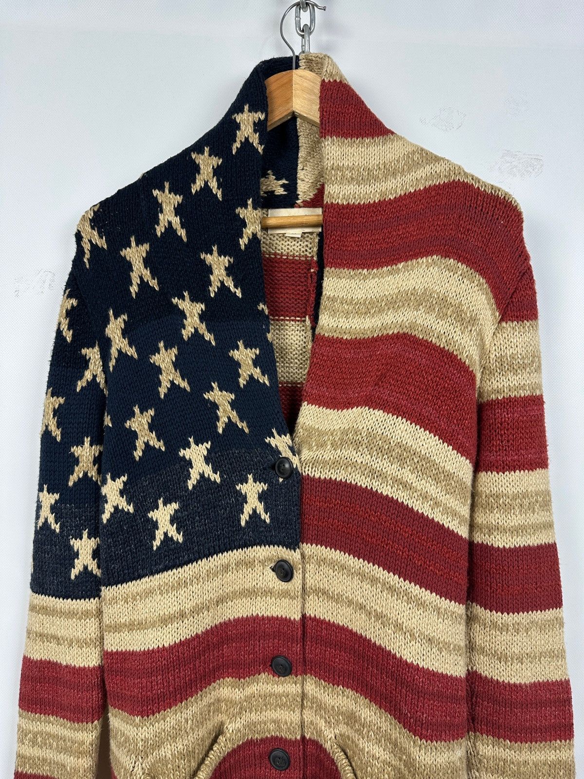 Denim & Supply Ralph Lauren Ralph Lauren Denim Supply USA Flag Knit Shawl Cardigan Size US M / EU 48-50 / 2 - 5 Thumbnail