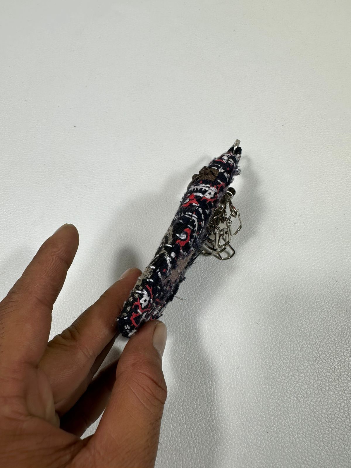Handmade Custom Made Distressed Paisley Patchwork Boro Keychain Size ONE SIZE - 6 Thumbnail
