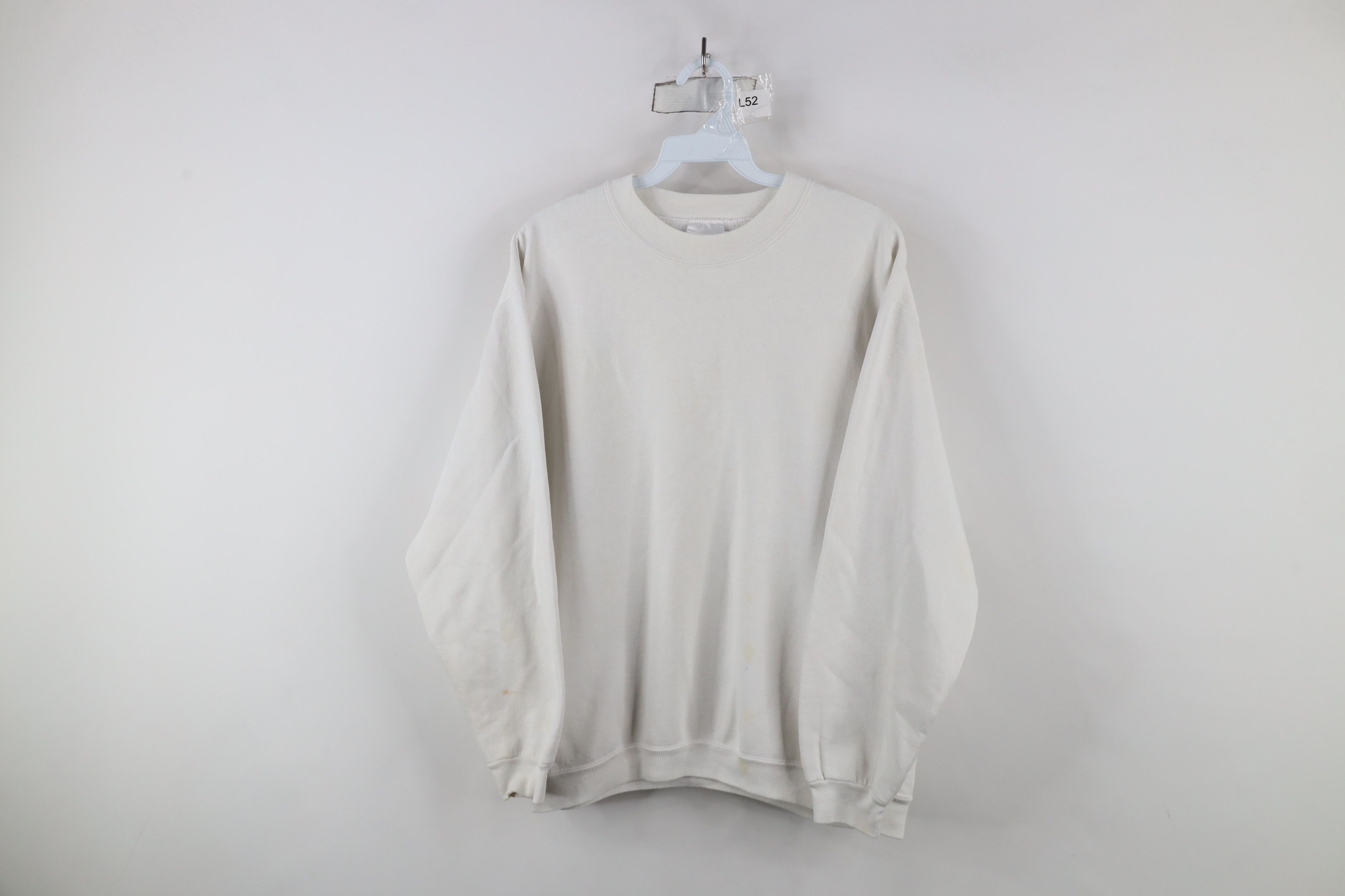 Vintage Vintage 90s Streetwear Blank Crewneck Sweatshirt White Size XL / US 12-14 / IT 48-50 - 1 Thumbnail