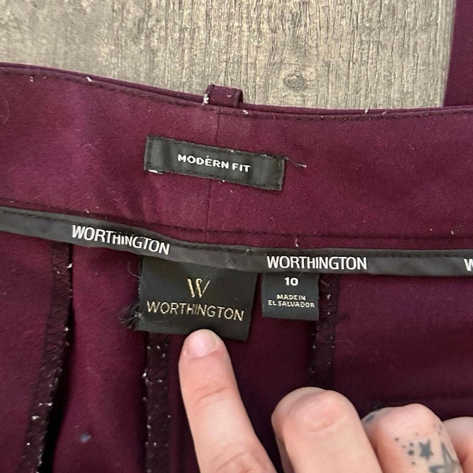Worthington worthington burgundy purple modern fit pants Size 32" / US 10 / IT 46 - 2 Thumbnail