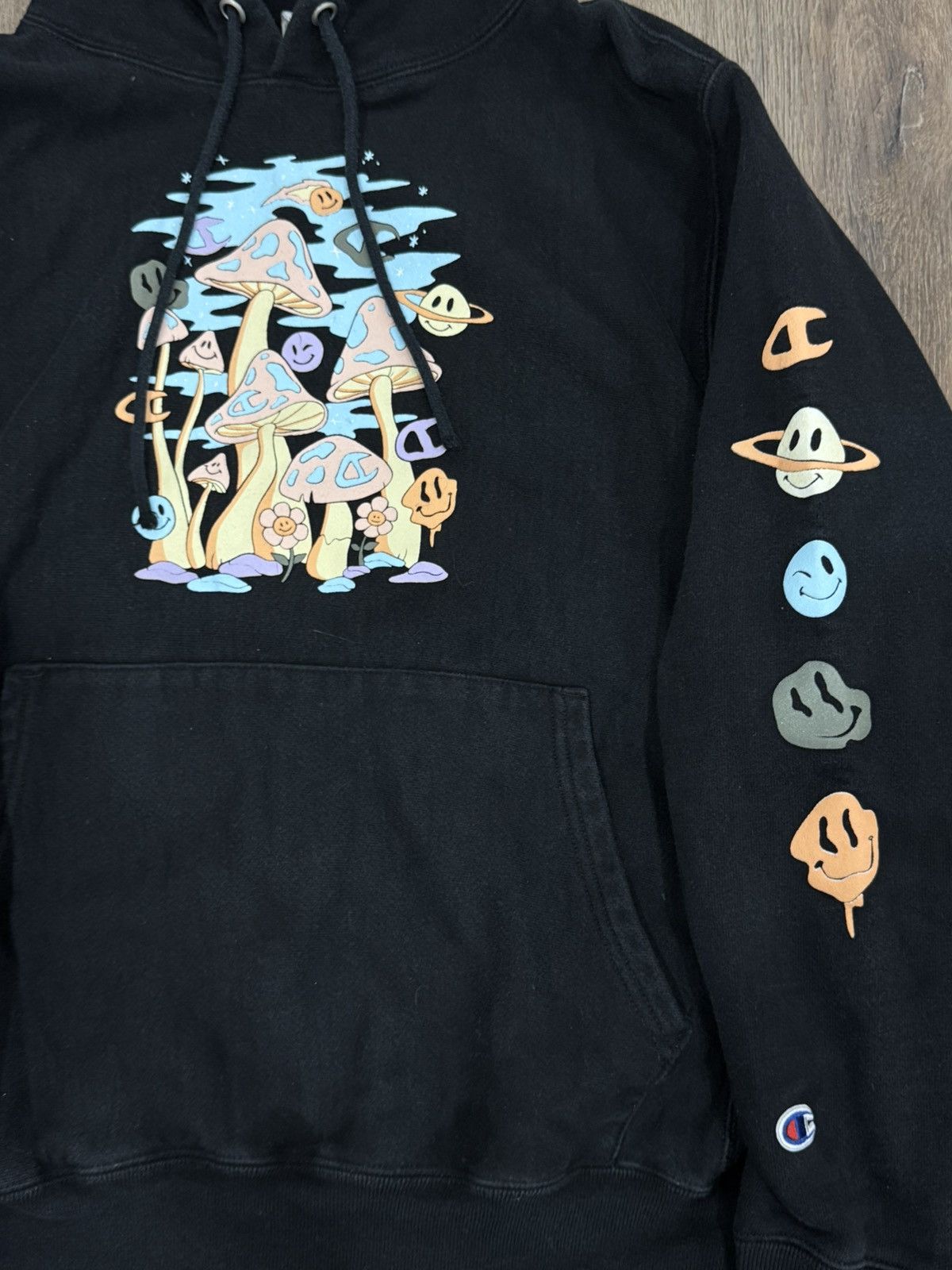 Champion × Vintage Champion Reverse Weave Mushroom Smiley Psychedelic Hoodie Size US M / EU 48-50 / 2 - 6 Thumbnail