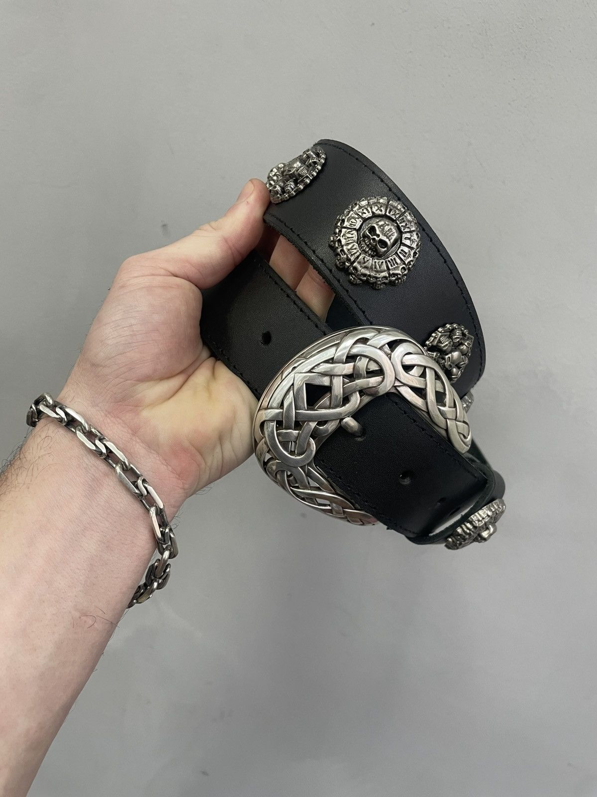 Japanese Brand Vintage Belts Y2K Rhinestones Punk leather belt Japanese Size ONE SIZE - 3 Thumbnail