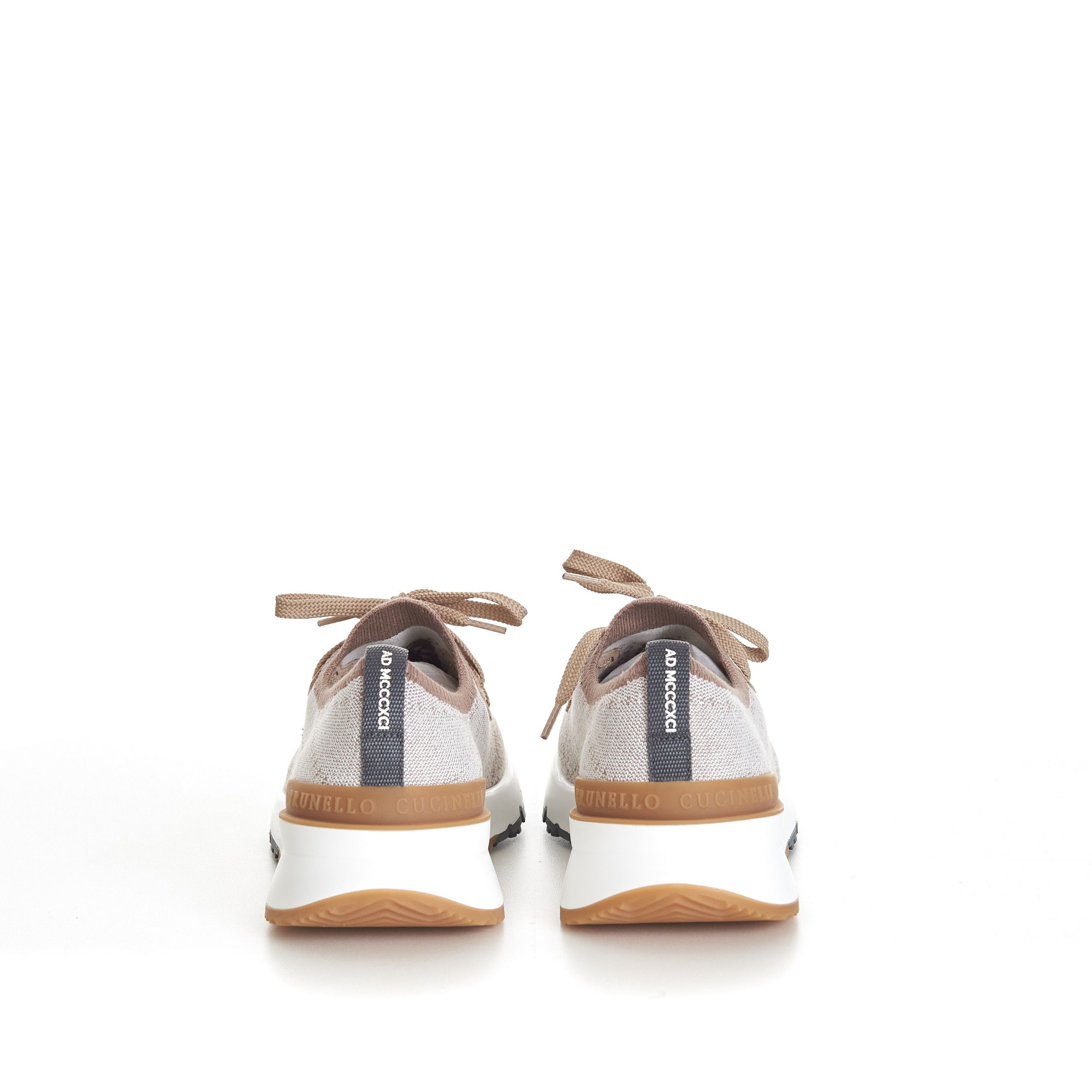 Brunello Cucinelli Beige Low Top Cotton Chiné Knit Runners Size US 12 / EU 45 - 6 Thumbnail