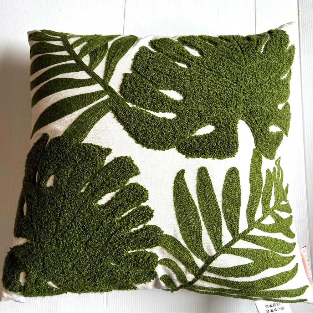 Designer Monstera with Palm Leaves Pillow Size ONE SIZE - 1 Thumbnail