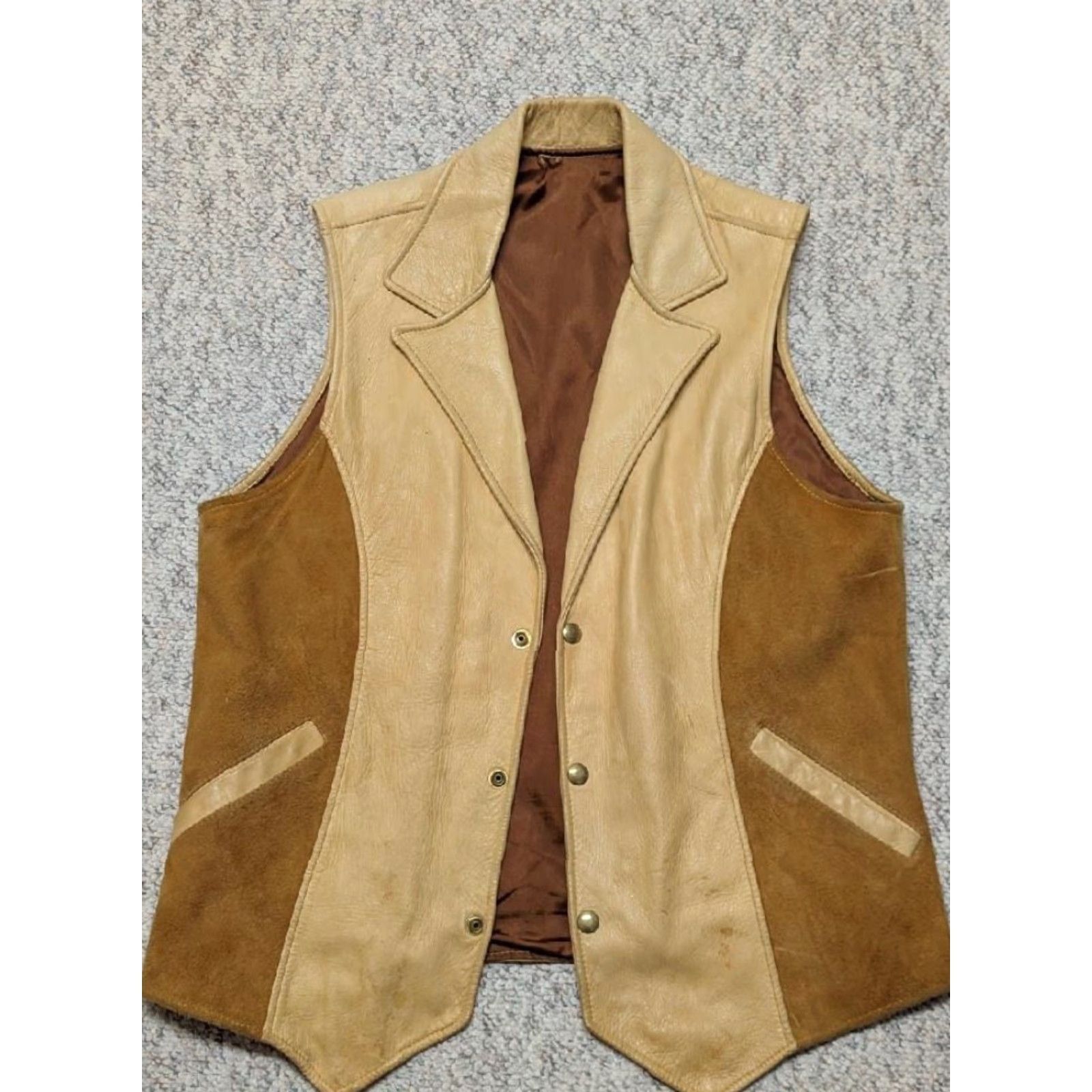 Vintage VINTAGE Spokeanw Glove Tanning Co leather vest Vest Men S Brown Lapel Cowboy Snap 38 deerskin Western vintage handcrafted deerskin vest 38 CUSTOM Size US S / EU 44-46 / 1 - 3 Thumbnail