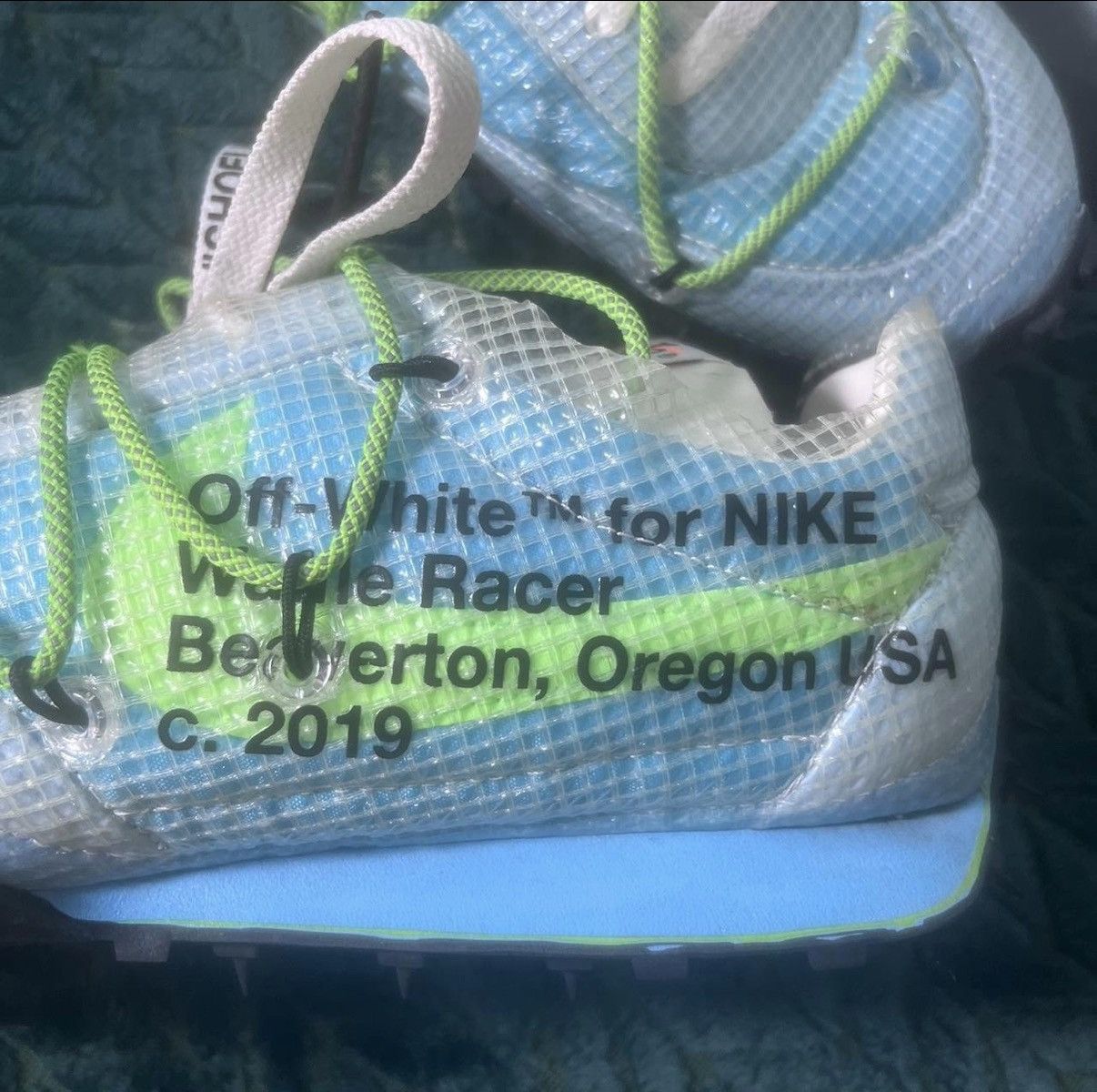 Nike × Off-White Nike Waffle Racer Off-White Vivid Sky Size US 10.5 / IT 40.5 - 6 Thumbnail