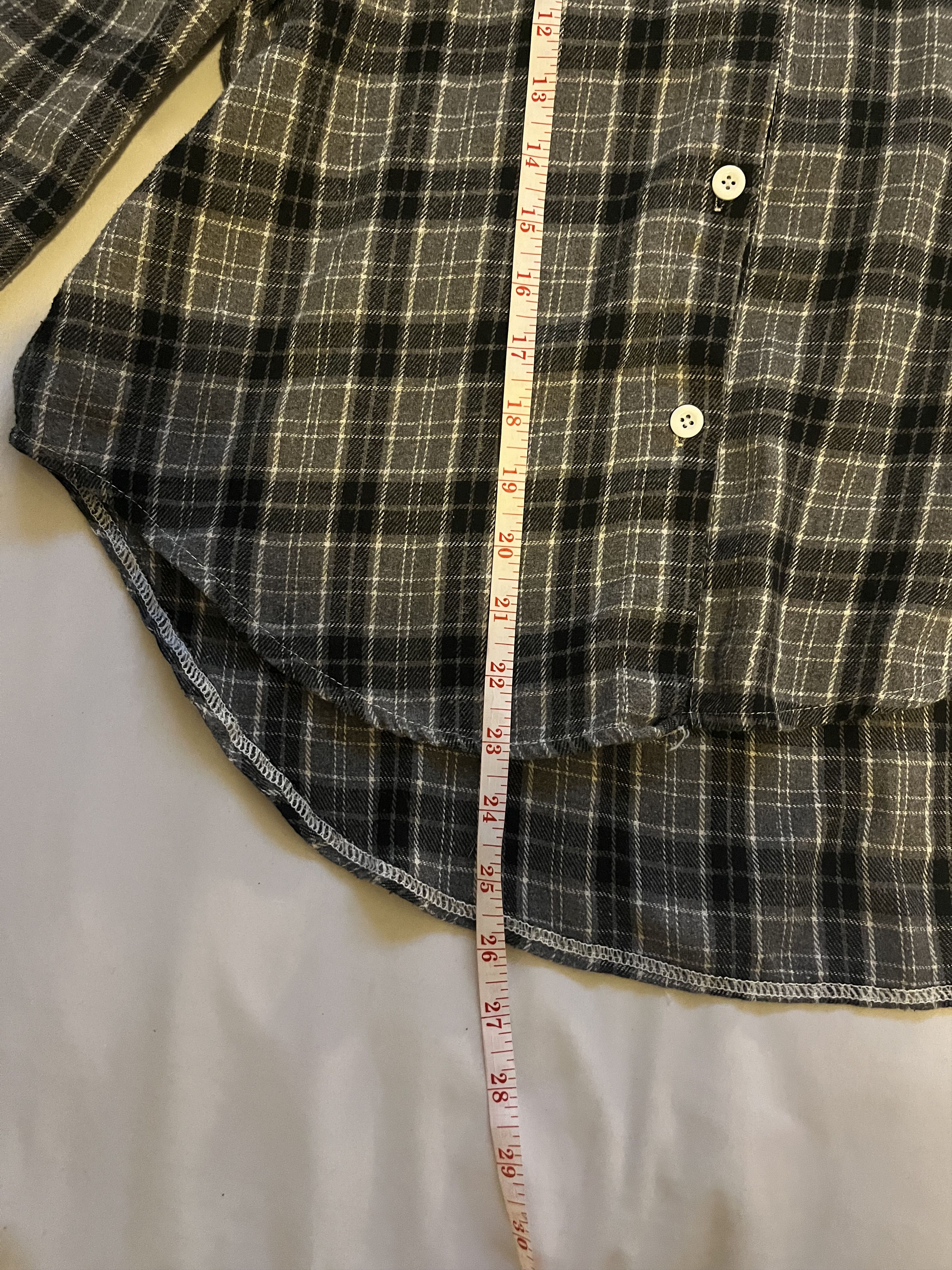Other Happiness Brand Gray and Black Plaid Button Down Shirt Size M / US 6-8 / IT 42-44 - 4 Thumbnail