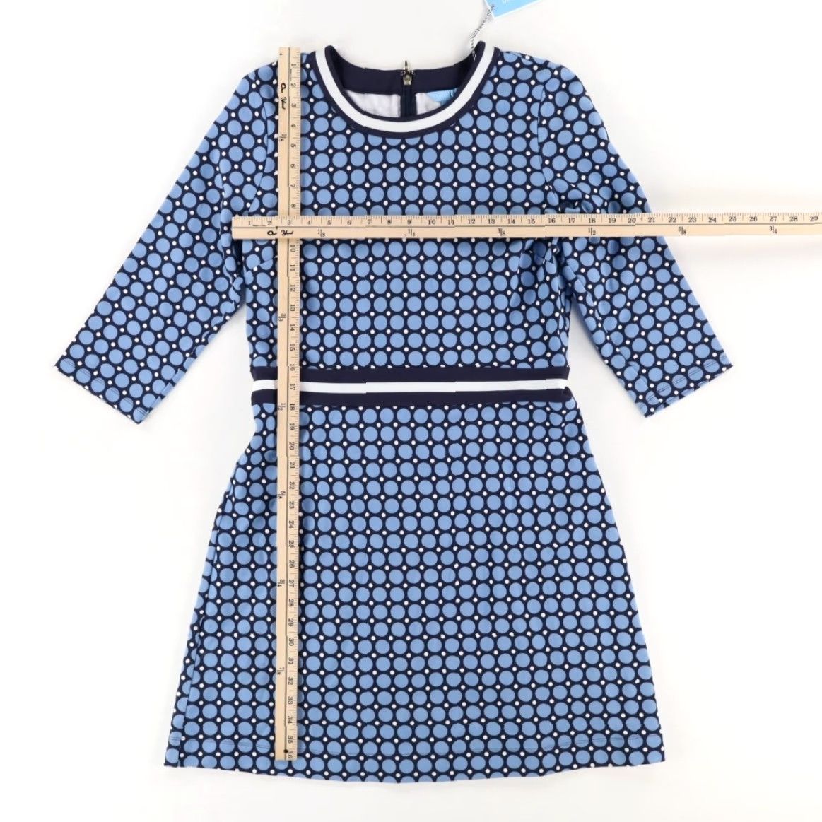 Vintage Draper James Persley Ponte Dotted 3/4 Sleeve Dress Blue Women's L - Shirt Dress Size L / US 10 / IT 46 - 3 Thumbnail