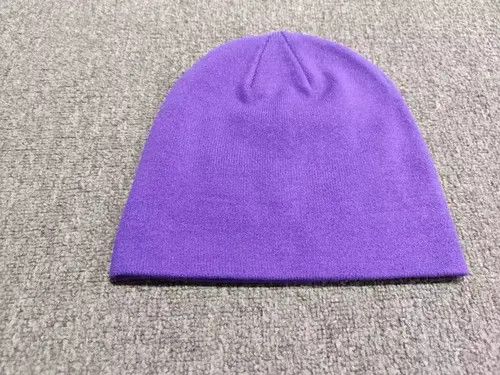Japanese Brand 5 Star Graphic No Cuff Knit Beanie Hat Purple Size ONE SIZE - 4 Thumbnail