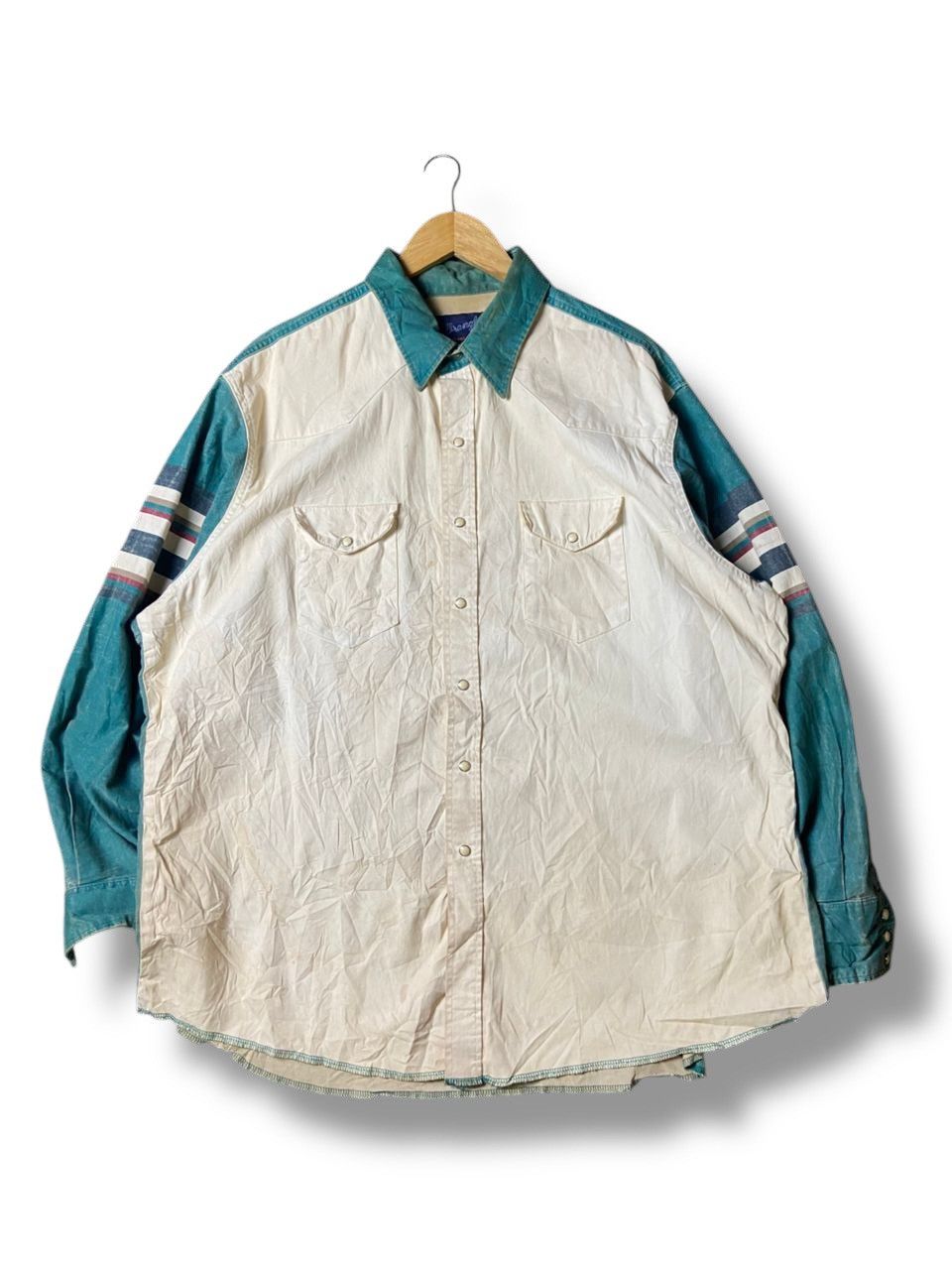 Japanese Brand × Vintage × Wrangler Vintage WRANGLER Cotton Button Up Shirts (130) Size US XXL / EU 58 / 5 - 1 Thumbnail