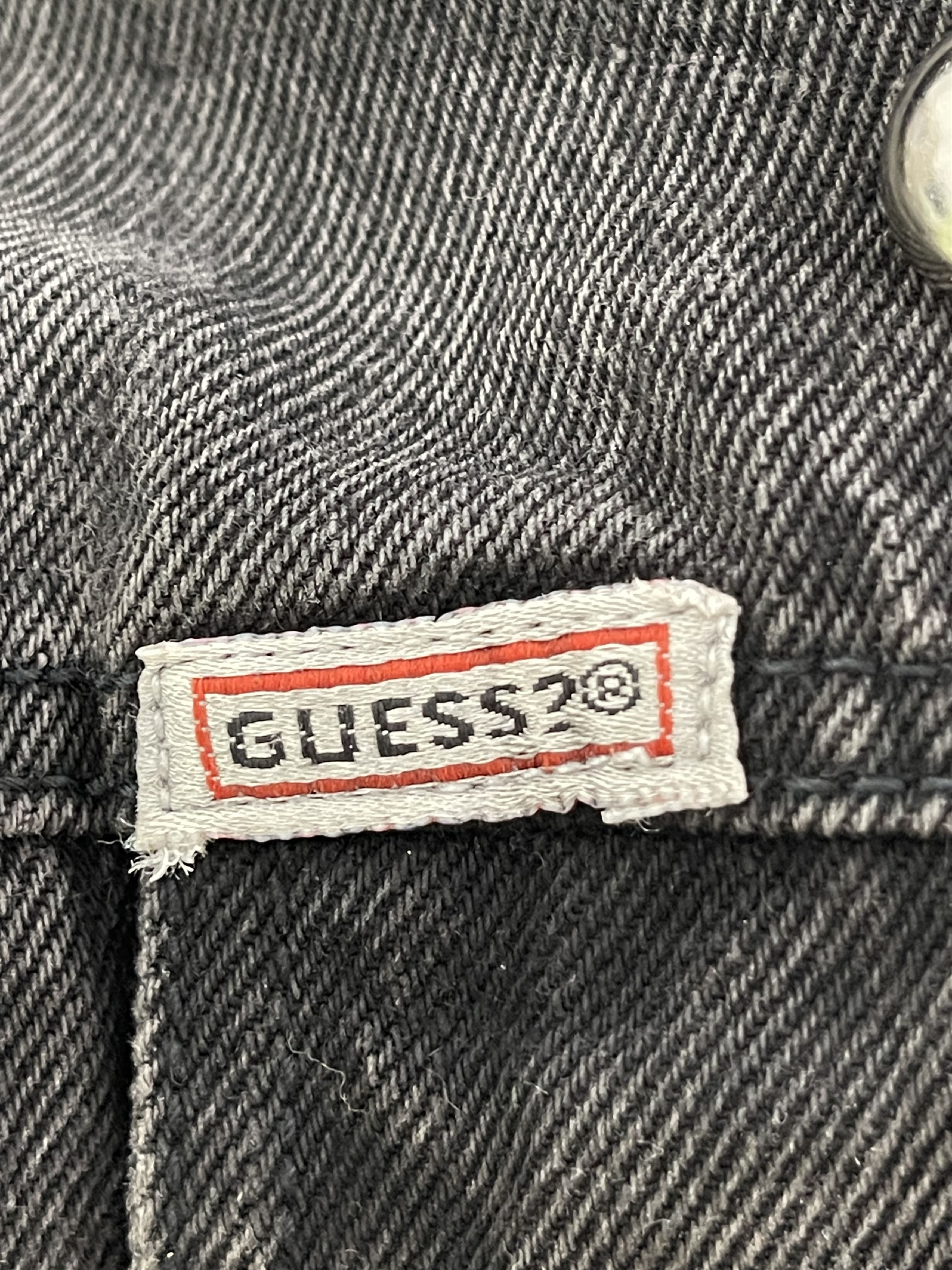 Guess × Vintage VINTAGE GUESS DESTROYED BLACK DENIM JACKET Size US L / EU 52-54 / 3 - 6 Thumbnail