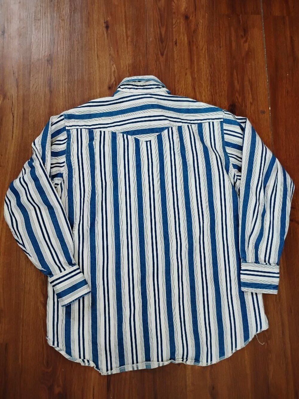 Wrangler Vintage Wrangler Brushpopper Stripe Western Pearl Snap Shirt Size US XL / EU 56 / 4 - 4 Thumbnail