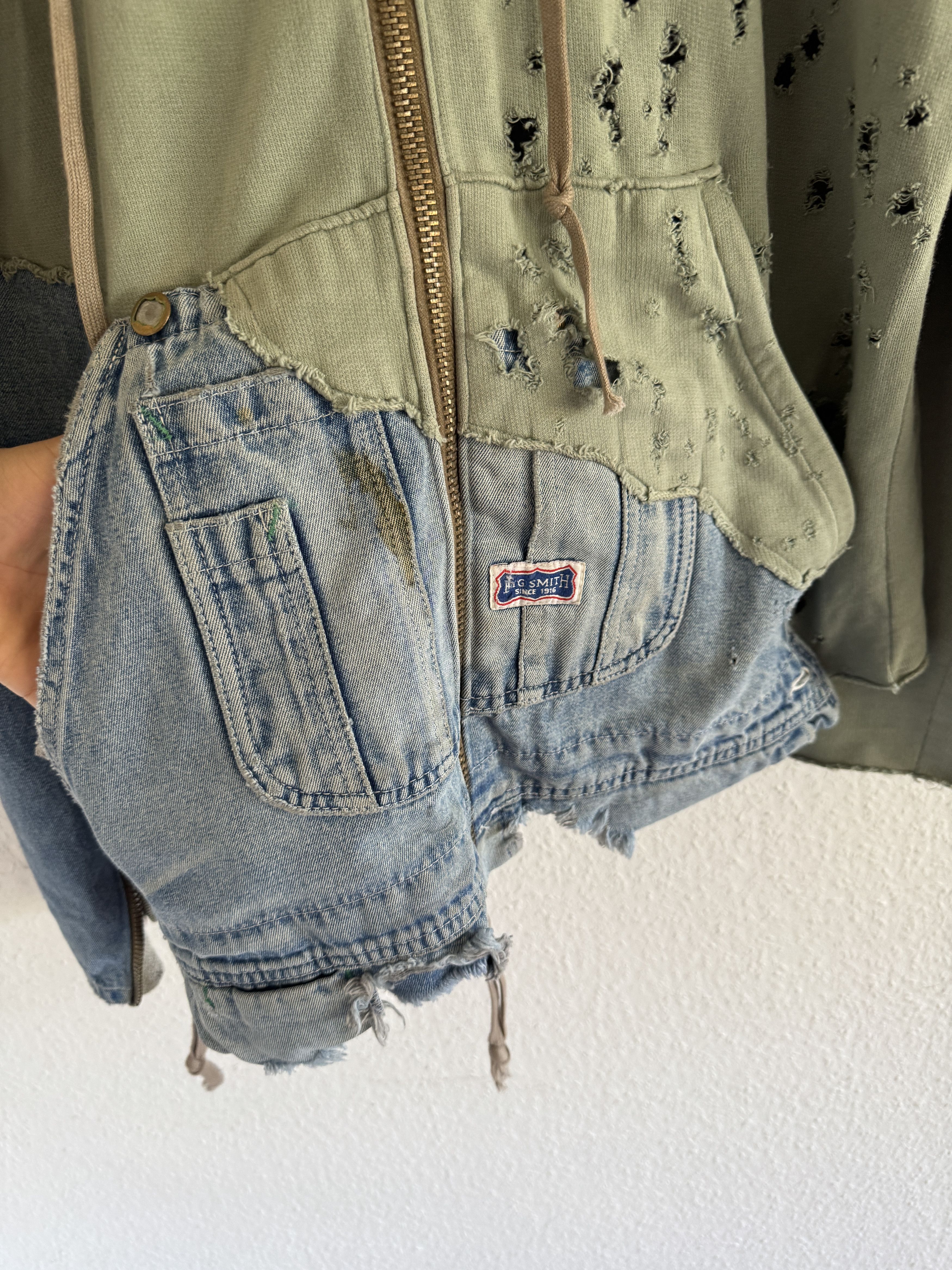 Greg Lauren Distressed Patchwork Hoodie Size US XL / EU 56 / 4 - 5 Thumbnail