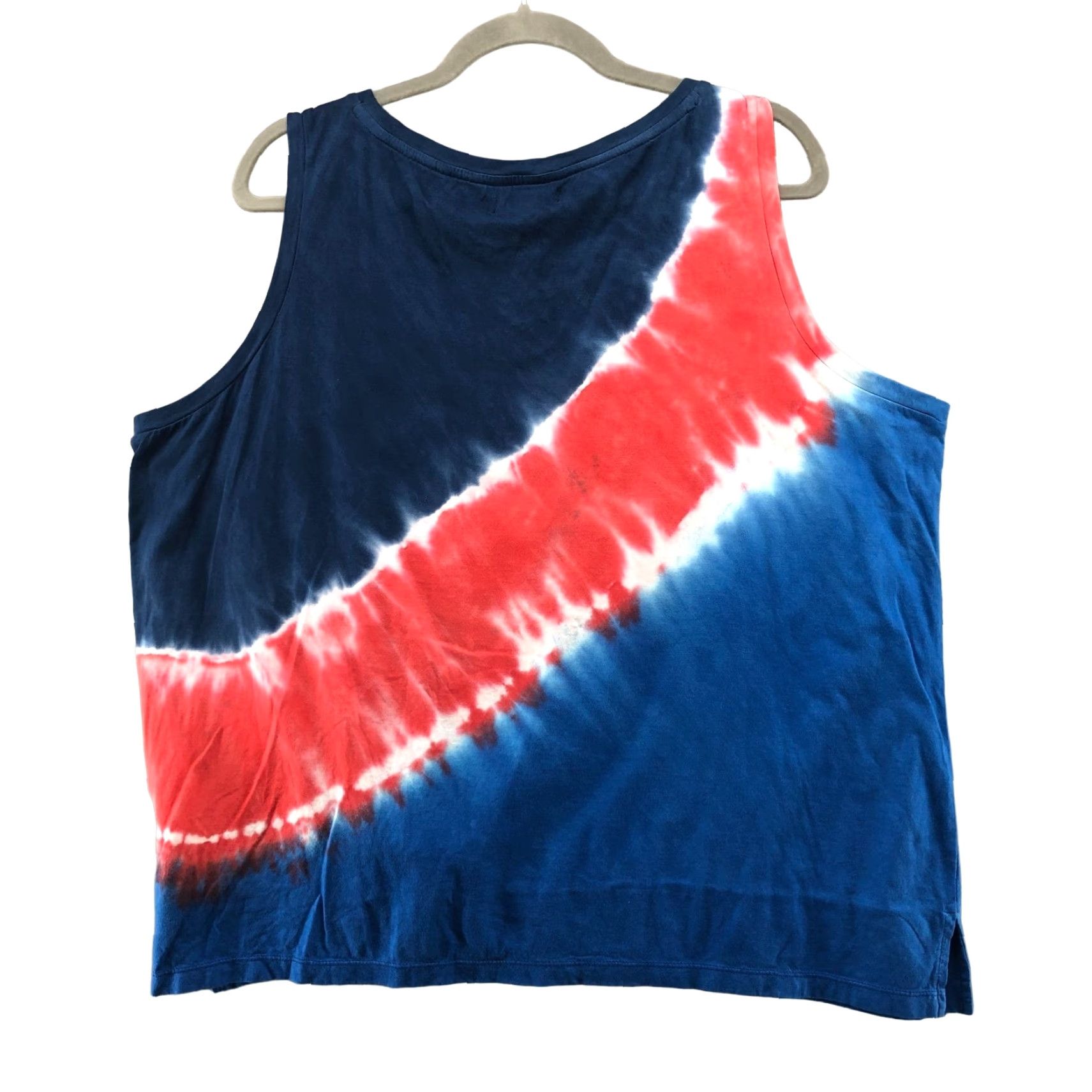 Chaps NWT Chaps Tank Womens XXL Tie Dye Red Blue Cotton Modal Crew Neck Sleeveless Holiday Patriotic Size XXL / US 16-18 / IT 52-54 - 2 Thumbnail