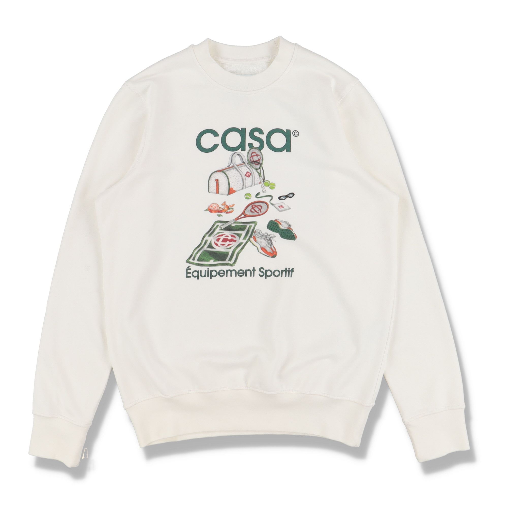 image of Casablanca White Sports Equipment Logo Sweatshirt, Women's (Size XS)