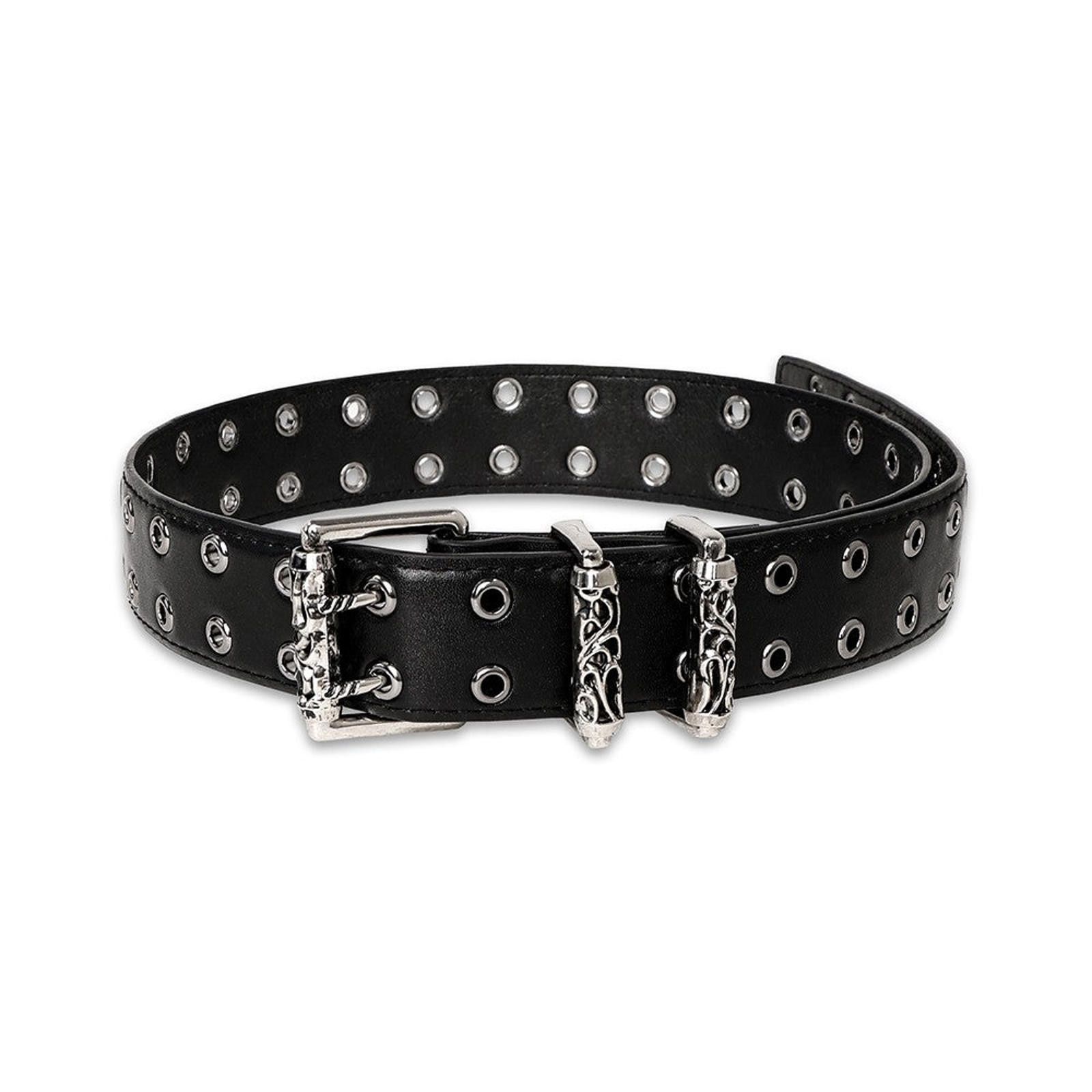 Japanese Brand Black Buckle Studded Belt Size ONE SIZE - 3 Thumbnail