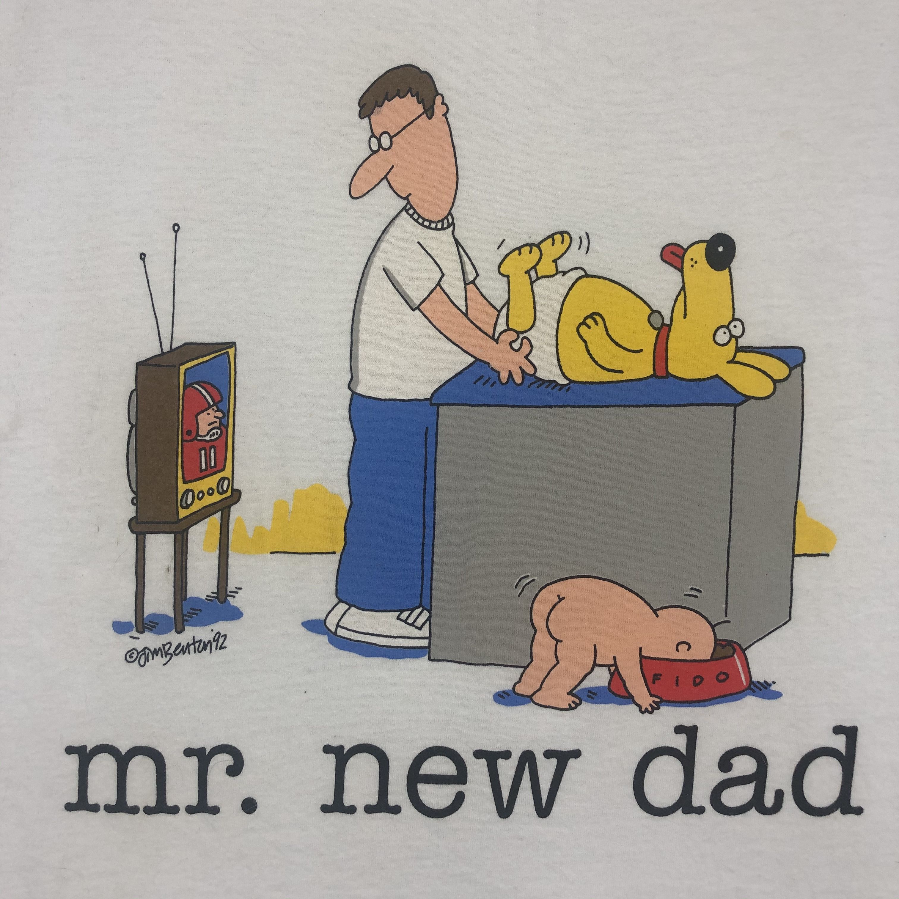 Vintage Vintage 90s Jim Benton Mr New Dad Xlarge Tshirt - G095 Size US XL / EU 56 / 4 - 6 Thumbnail