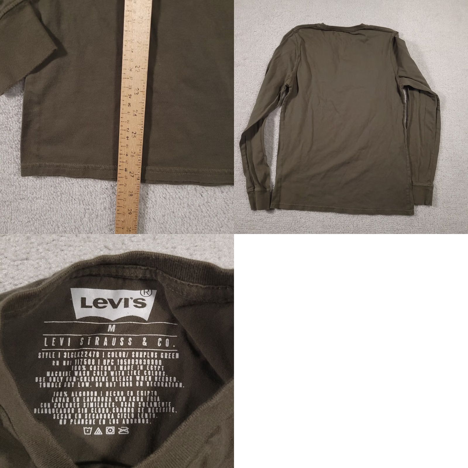Levi's Levi's Shirt Mens Medium Green Long Sleeve Graphic Spell Out Pullover Casual Size US M / EU 48-50 / 2 - 8 Thumbnail
