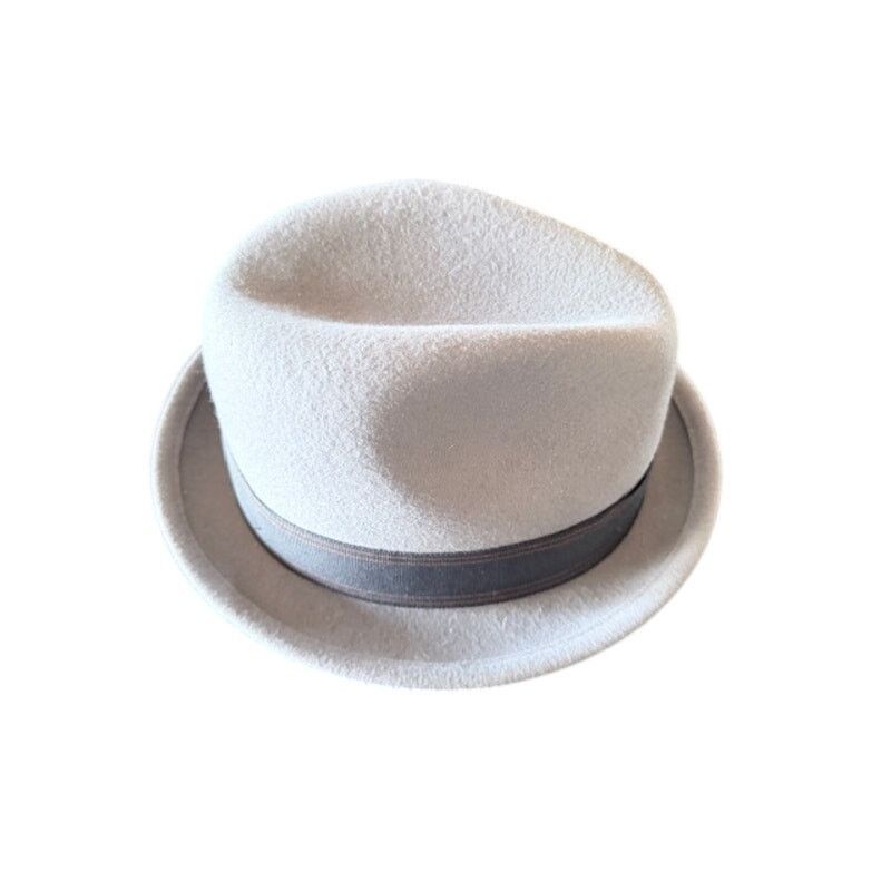 Brixton Brixton Wool Felt Fedora Hat Gray Feather Band Small Size 28 - 5 Thumbnail
