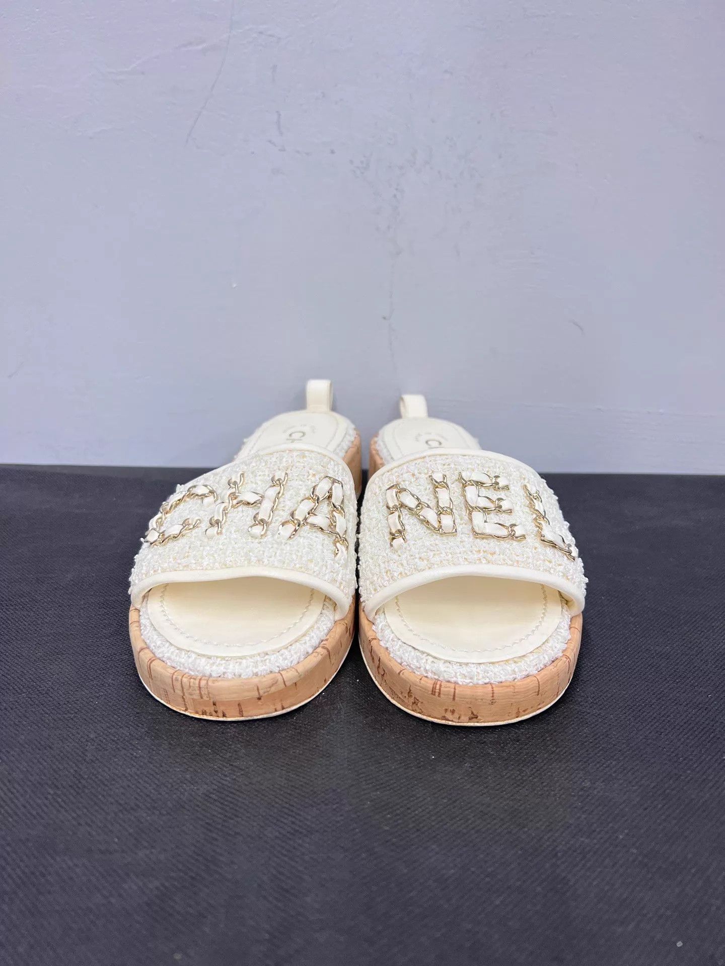 Chanel Chanel Embroidered Rubber Open-Toe Block Heel Slide 36 NWOT Size US 5.5 / IT 35.5 - 2 Thumbnail