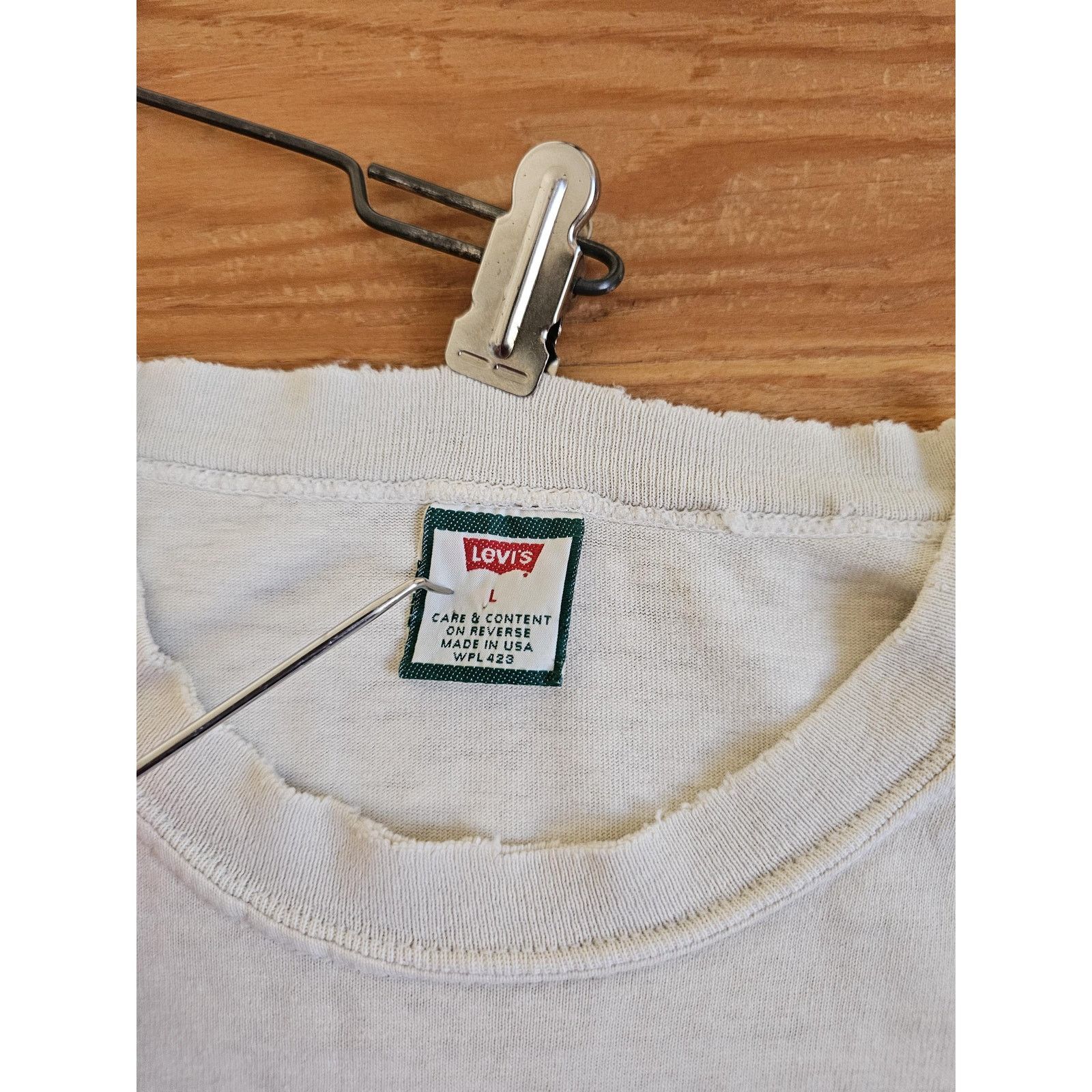 Levi's Levi's 501 T-Shirt Authentic Button Fly Jeans Beige L 1990s Size US L / EU 52-54 / 3 - 6 Thumbnail