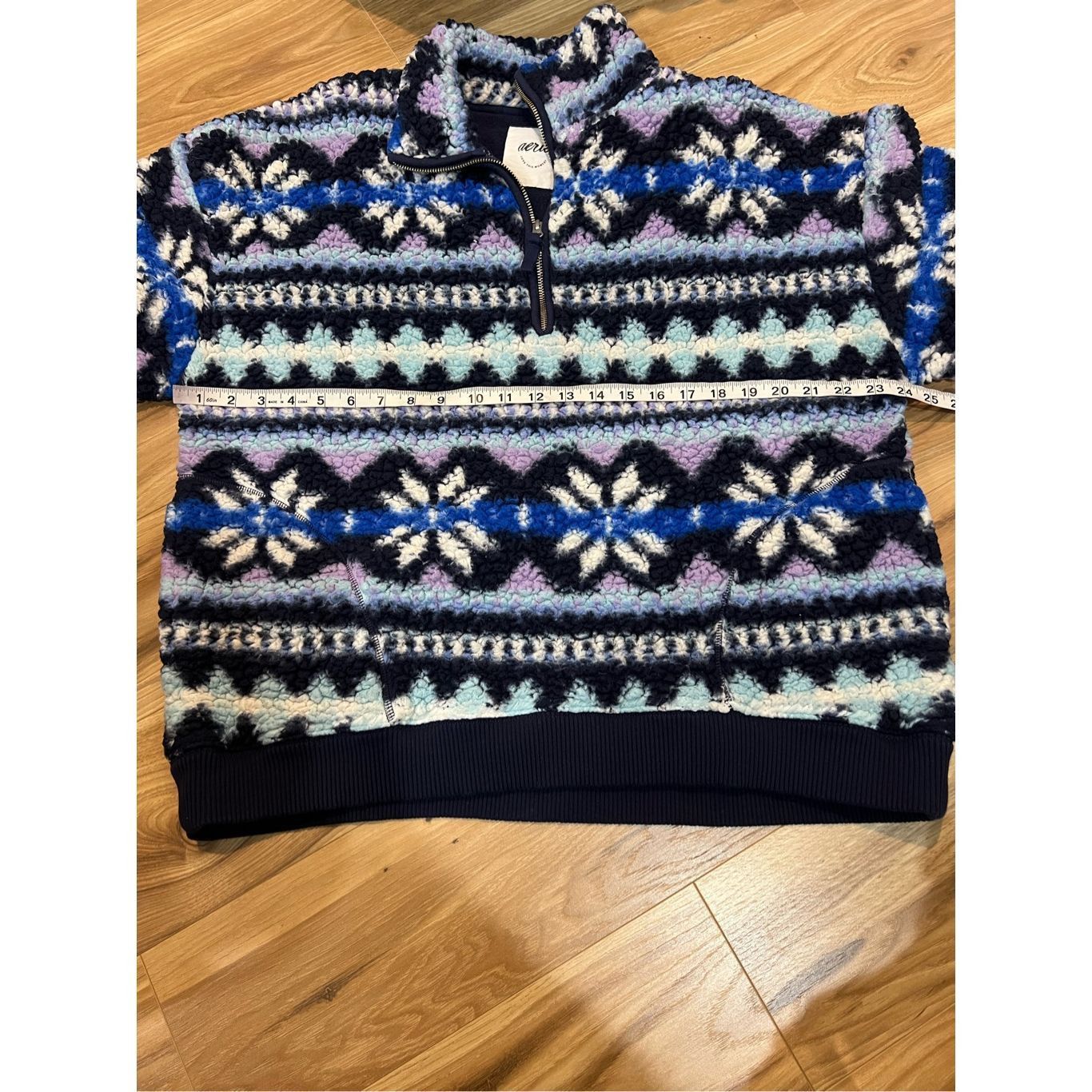 Other Aerie Hometown Holiday Quarter Zip Sweatshirt Blue Fleece Size M/L Size L / US 10 / IT 46 - 6 Thumbnail