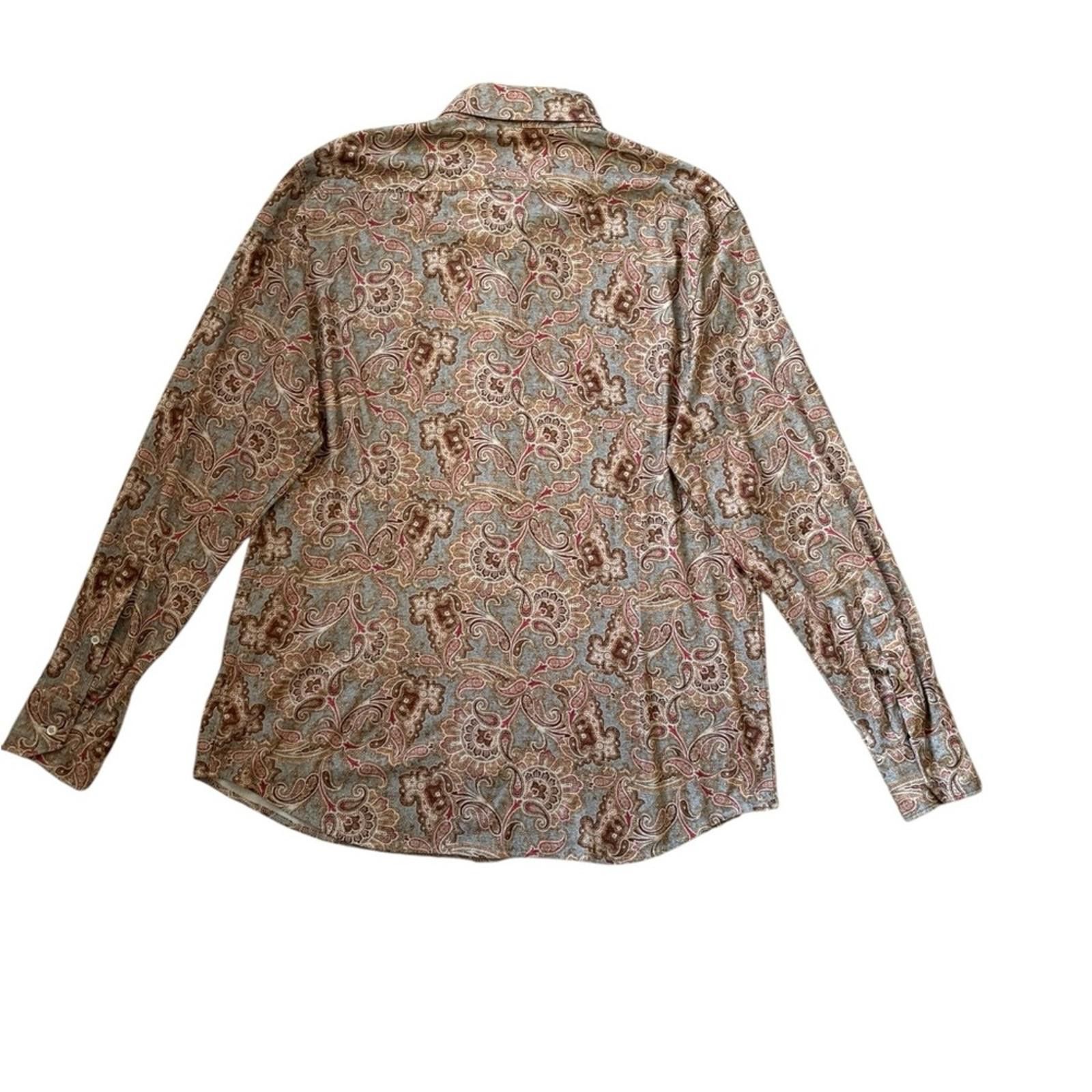 Other Emanuel Berg Luxury Modern Fit Jersey Knit Paisley Shirt Size US L / EU 52-54 / 3 - 4 Thumbnail