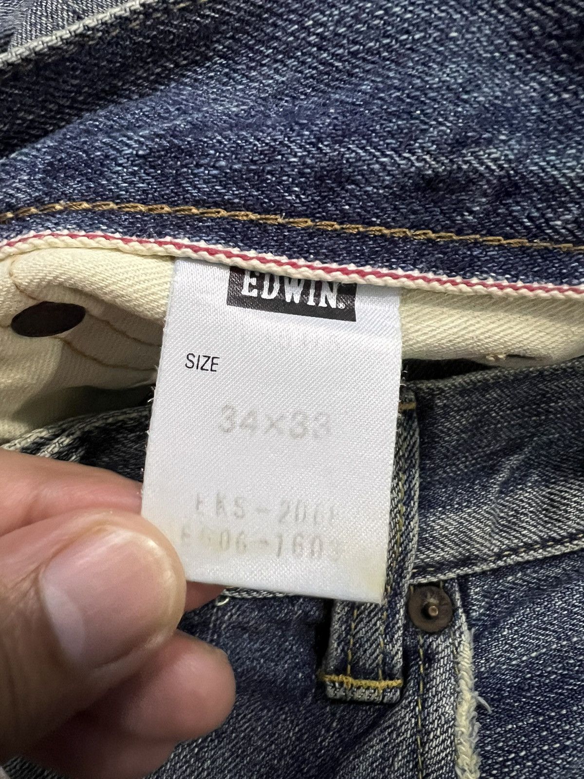 Edwin × Japanese Brand VINTAGE EDWIN HALF SELVEDGE DISTRESSED JEANS Size US 34 / EU 50 - 23 Thumbnail