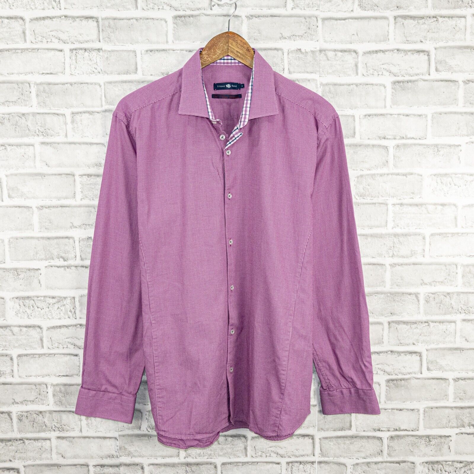 Stone Rose STONE ROSE Red Rivet Button up shirt houndtooth Pink Size 4 Size US XL / EU 56 / 4 - 2 Thumbnail