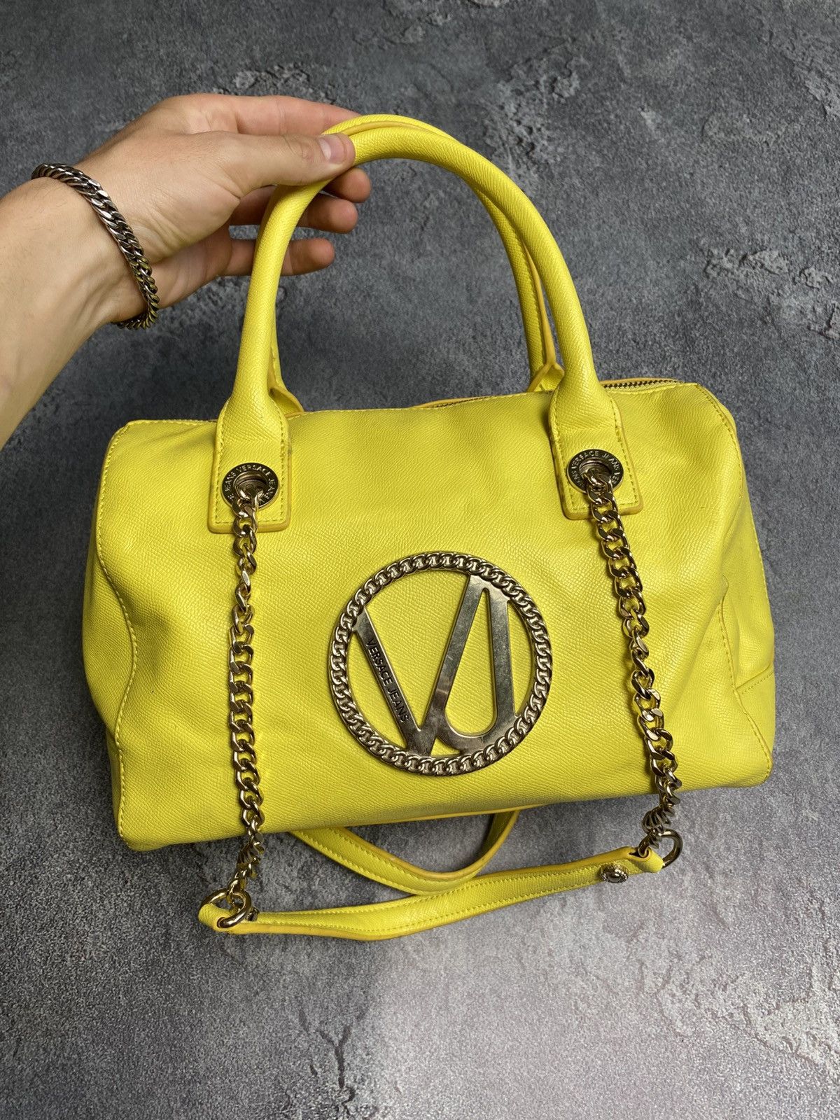 Versace Versace jeans bowling bag yellow Size ONE SIZE - 1 Thumbnail