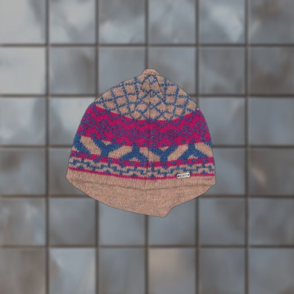 Vintage Pistil Womens Red Beanie Cap Wool Blend One Size OSFM Hat Knit Geometric City Outdoor Ski Fall Winter Casual Travel Work Mens Womens Size ONE SIZE - 1 Thumbnail