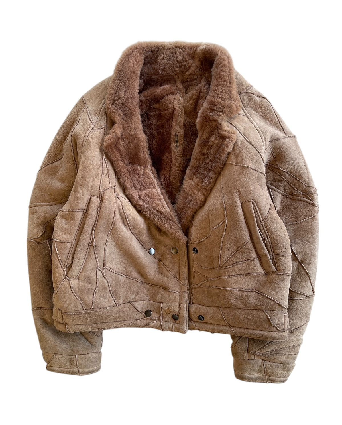 Vintage Patchwork Sheepskin Fur Cropped Jacket Size US M / EU 48-50 / 2 - 1 Thumbnail