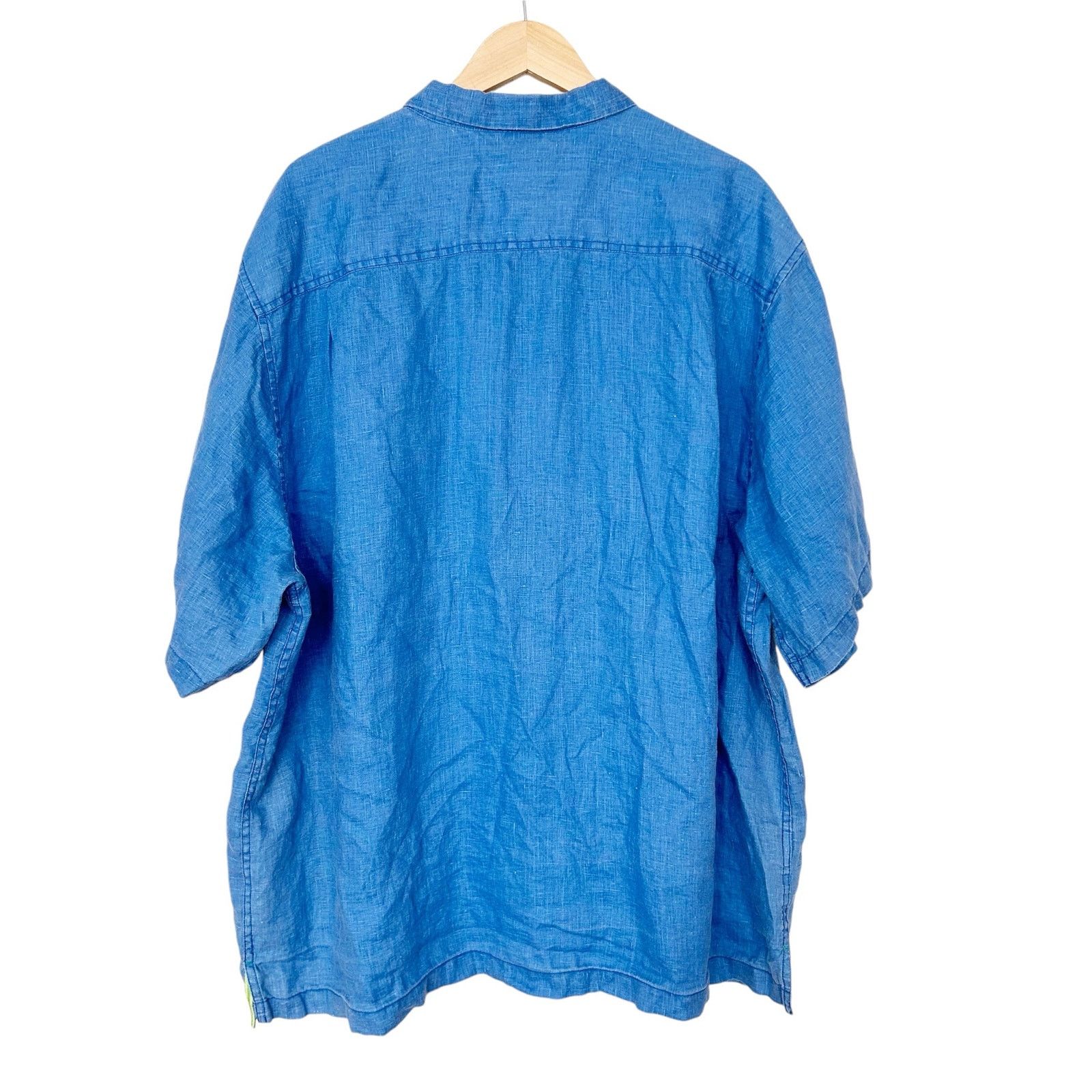 Tommy Bahama Tommy Bahama 100% Linen Blue Short Sleeve Button Down 2XLB Size US XXL / EU 58 / 5 - 5 Thumbnail