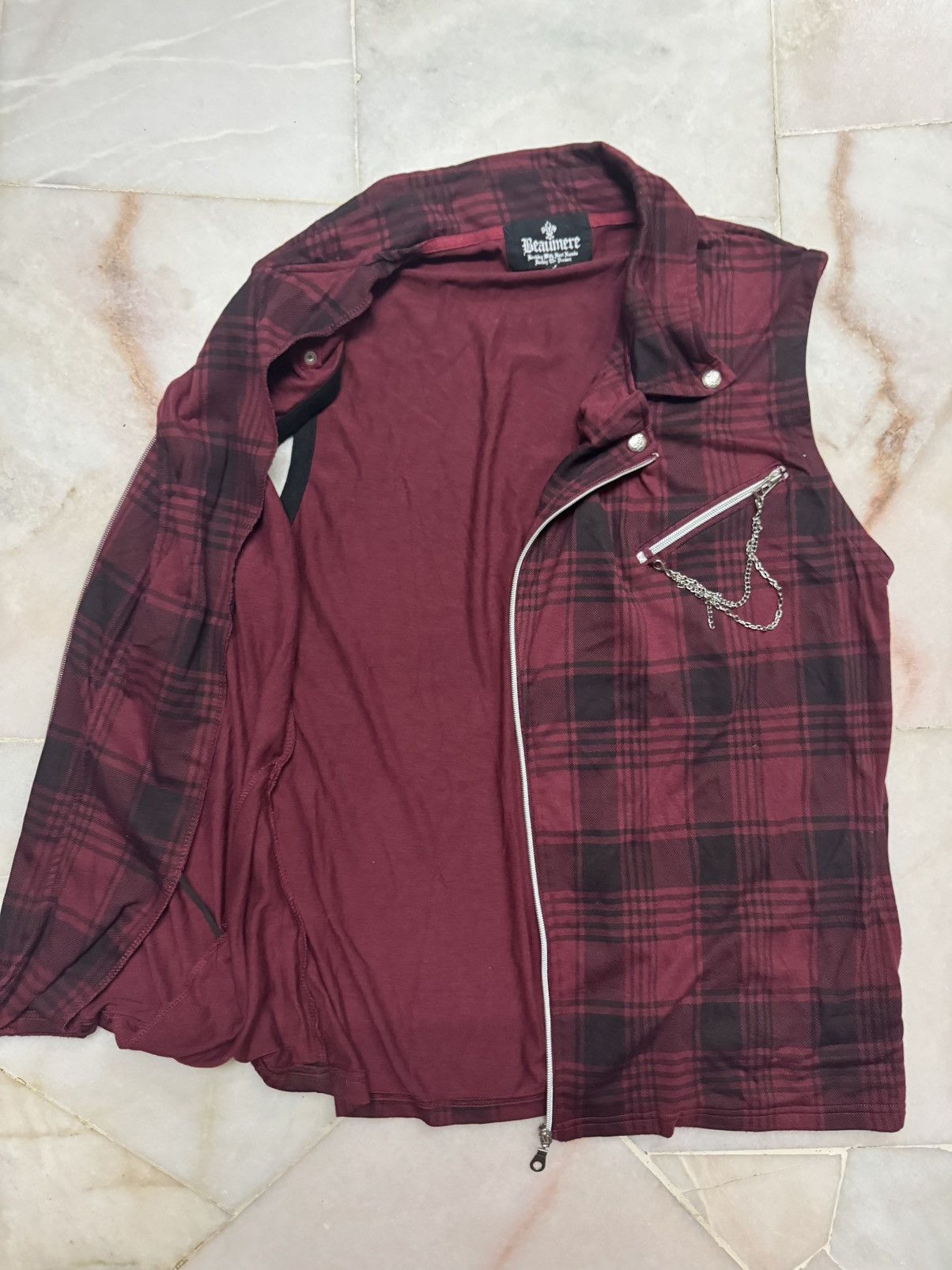 Seditionaries 💥PUNK BEAUMERE CHAIN TANK SLEEVELESS PLAID POEM ZIPPER Size US M / EU 48-50 / 2 - 8 Thumbnail