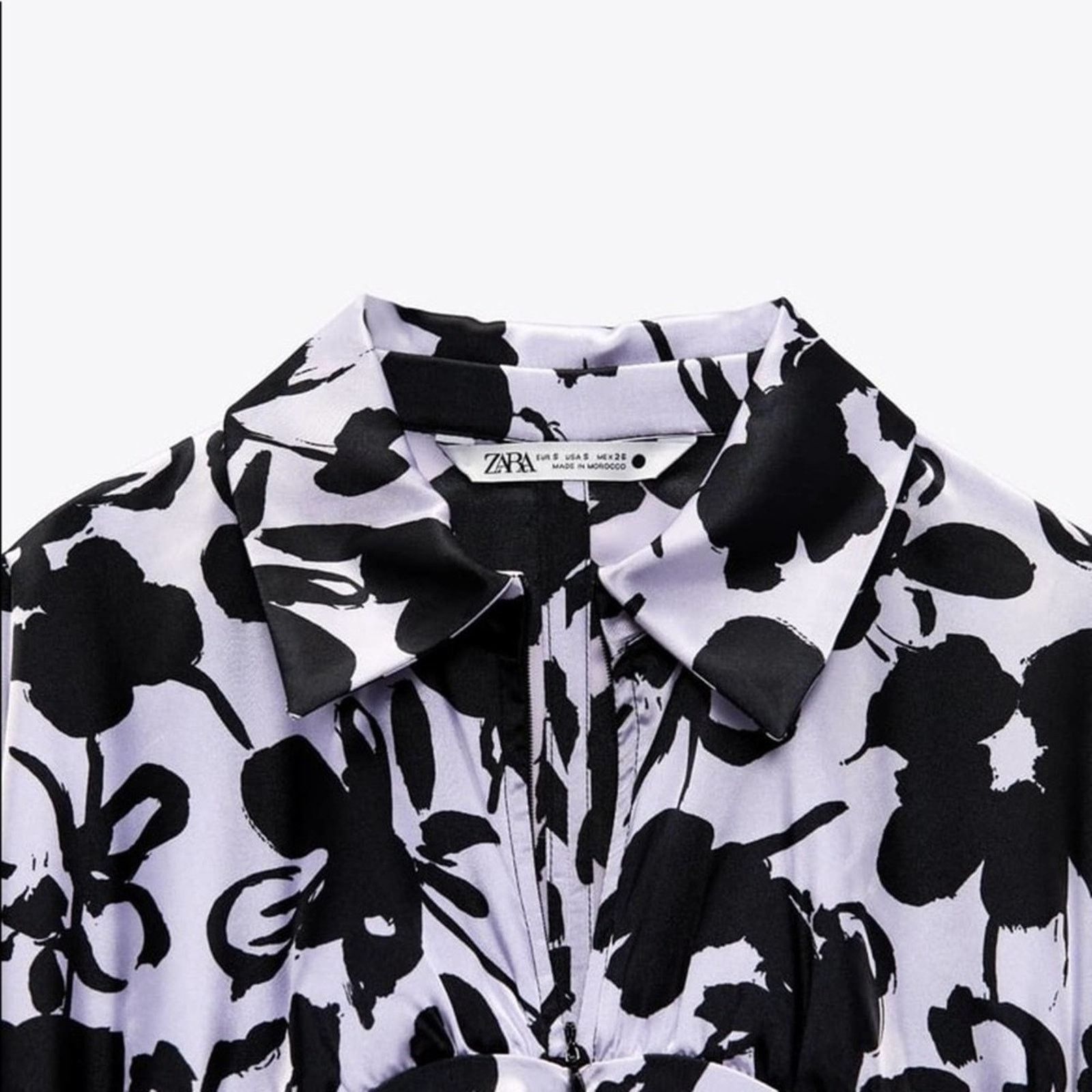 Zara - ZARA BLOGGER FAVORITE SATIN EFFECT PRINT DRESS Size XL / US 12-14 / IT 48-50 - 12 Thumbnail