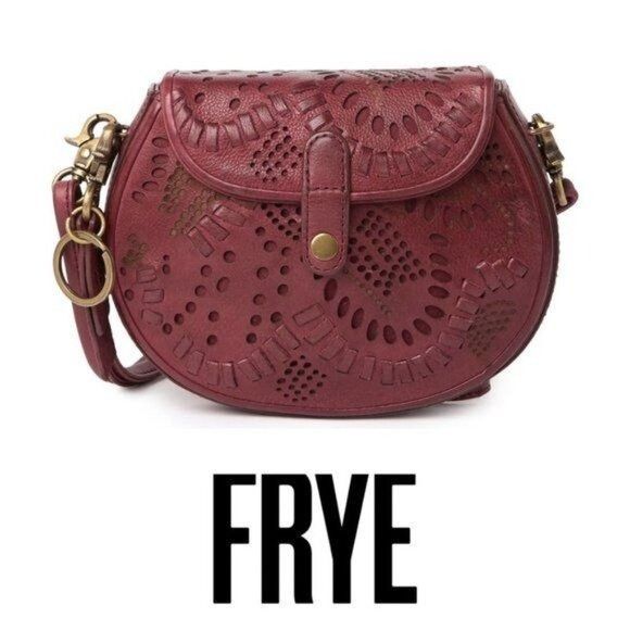 Frye Frye Womens Brick Red Perforated Leather Fold Over Crossbody Size ONE SIZE - 10 Thumbnail