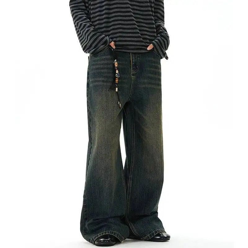 Jean Straight Worn-out Wide Leg Jeans Size US 33 - 4 Thumbnail