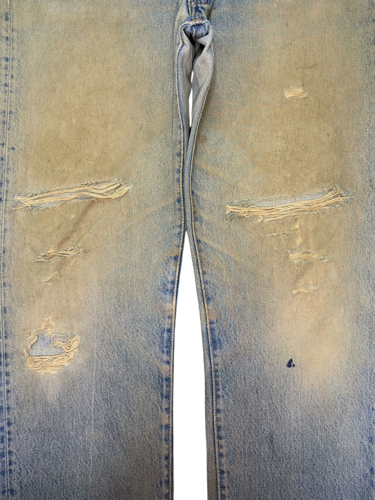 Levi's Vintage 70s Levis 501 Usa Mud Wash Distress Loose Jeans Size US 33 - 3 Thumbnail