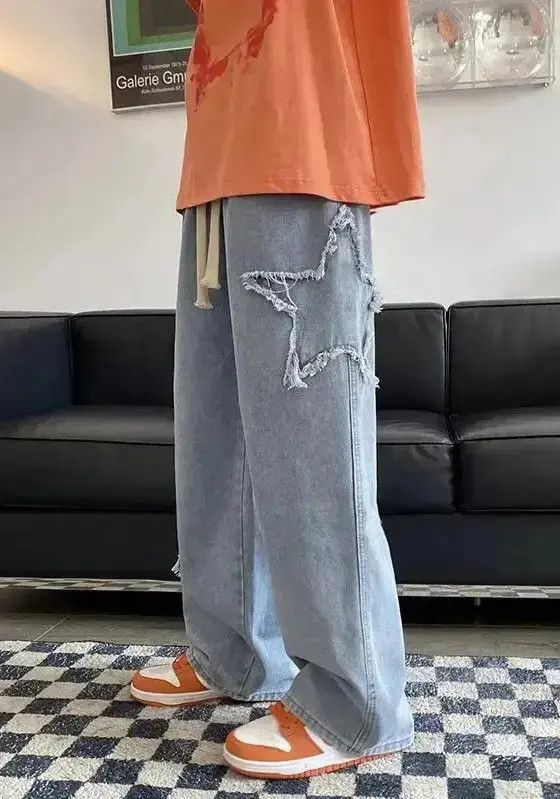 Japanese Brand Vintage Star Embroidered Jeans Retro Y2k Pants Size US 32 / EU 48 - 3 Thumbnail