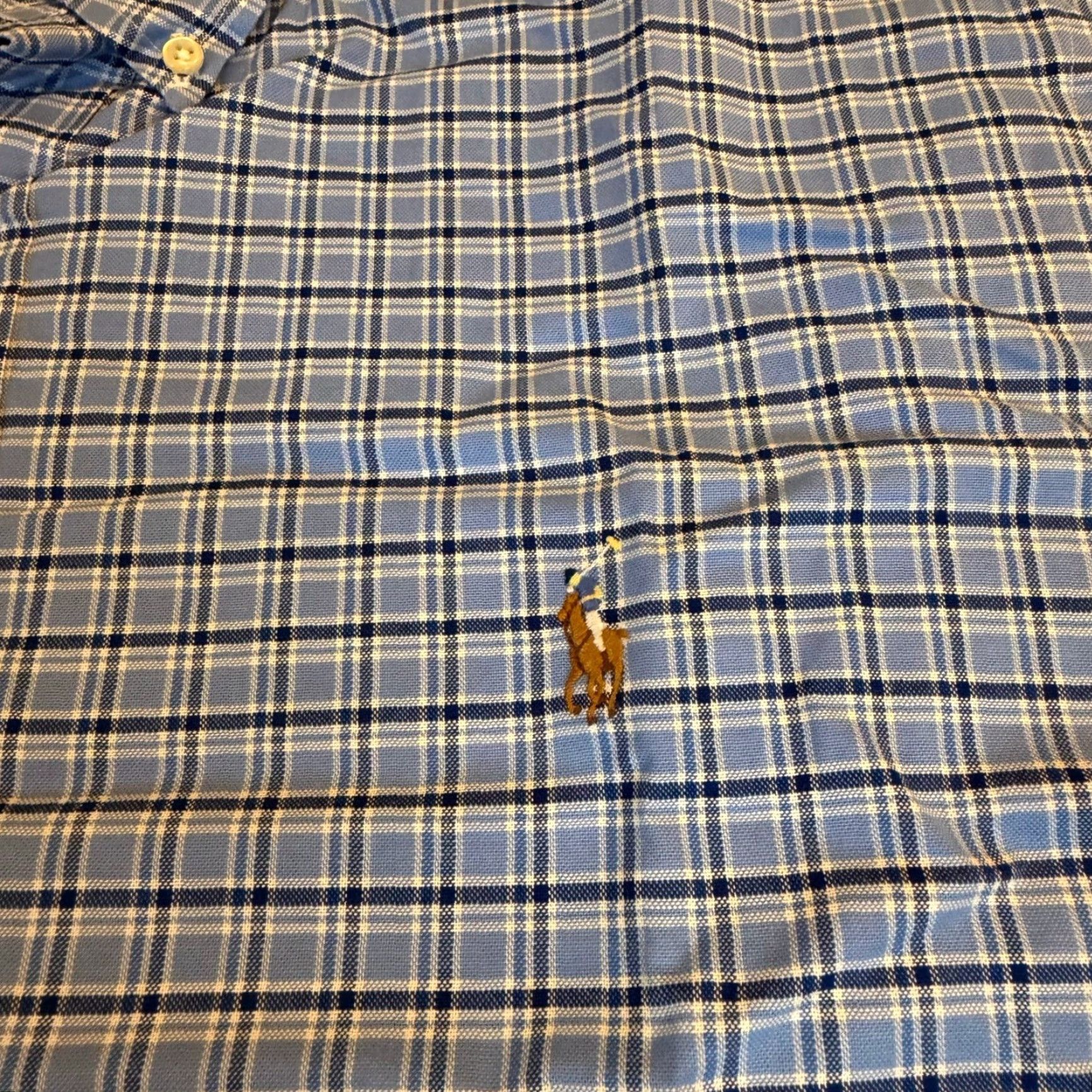 Polo Ralph Lauren Ralph Lauren Button-Down Shirt Mens 2XL Slim Fit Blue White Plaid Oxford Button-Up Collared Classic Casual Business Nautical Preppy Size US XXL / EU 58 / 5 - 5 Thumbnail