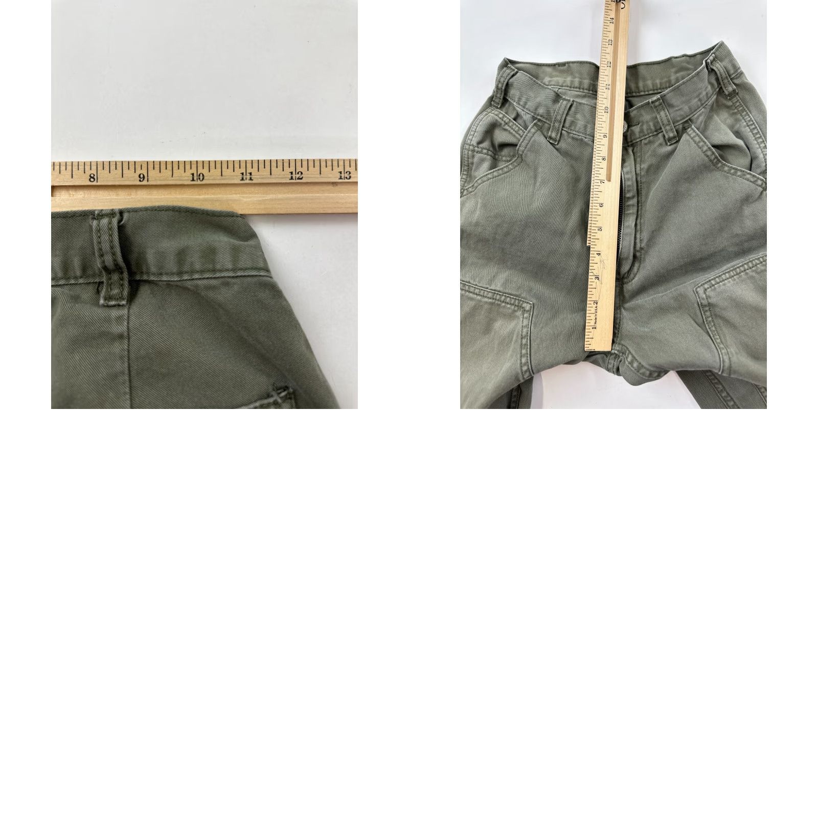 Doublet J.Galt Pants Womens Small Green Denim Carpenter Regular Straight Hammer Loop Pockets Stretch Size 28" / US 6 / IT 42 - 8 Thumbnail