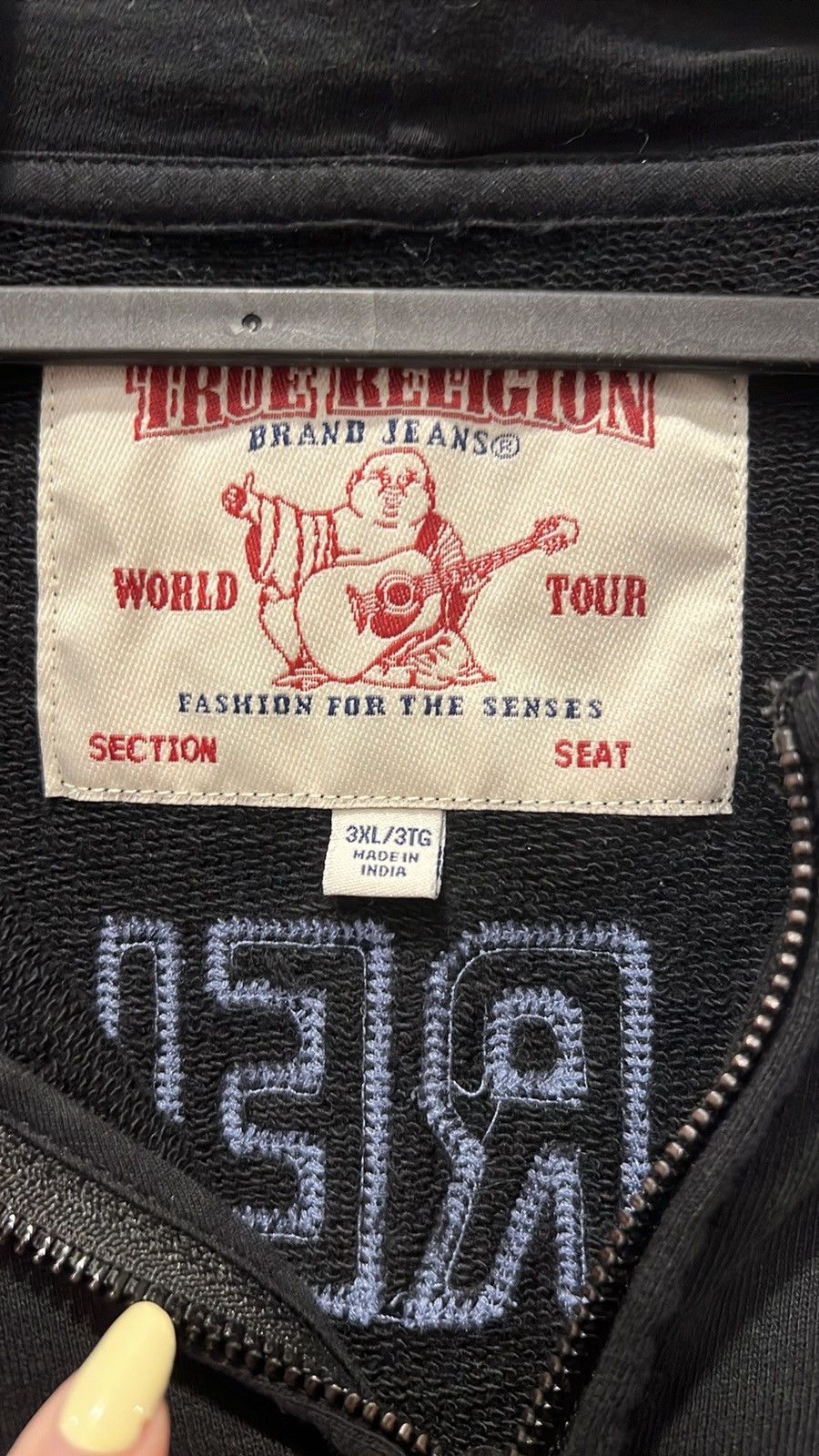 True Religion × Vintage Vintage True Religion black zip up hoodie denim logo (3XL) Size US XXL / EU 58 / 5 - 4 Thumbnail