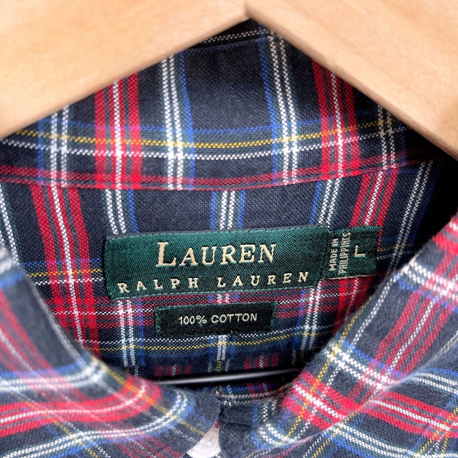 Lauren Ralph Lauren LRL Ralph Lauren Flannel Shirt Black Red Plaid Mens Large Size US L / EU 52-54 / 3 - 6 Thumbnail