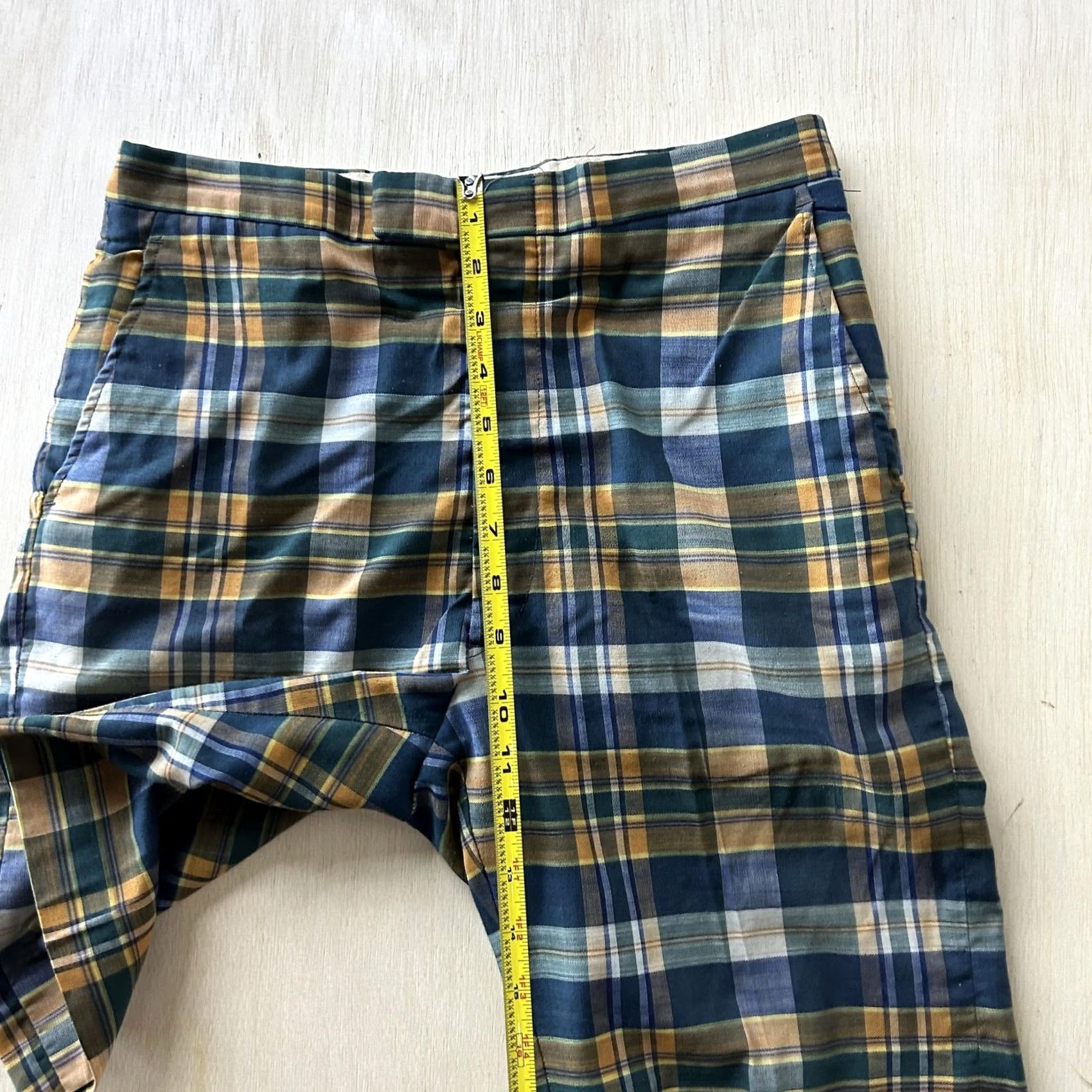 Vintage Vintage 80s Chino Shorts Mens 28 Blue Plaid Flat Front 8" Inseam Casual Summer Size US 28 / EU 44 - 7 Thumbnail