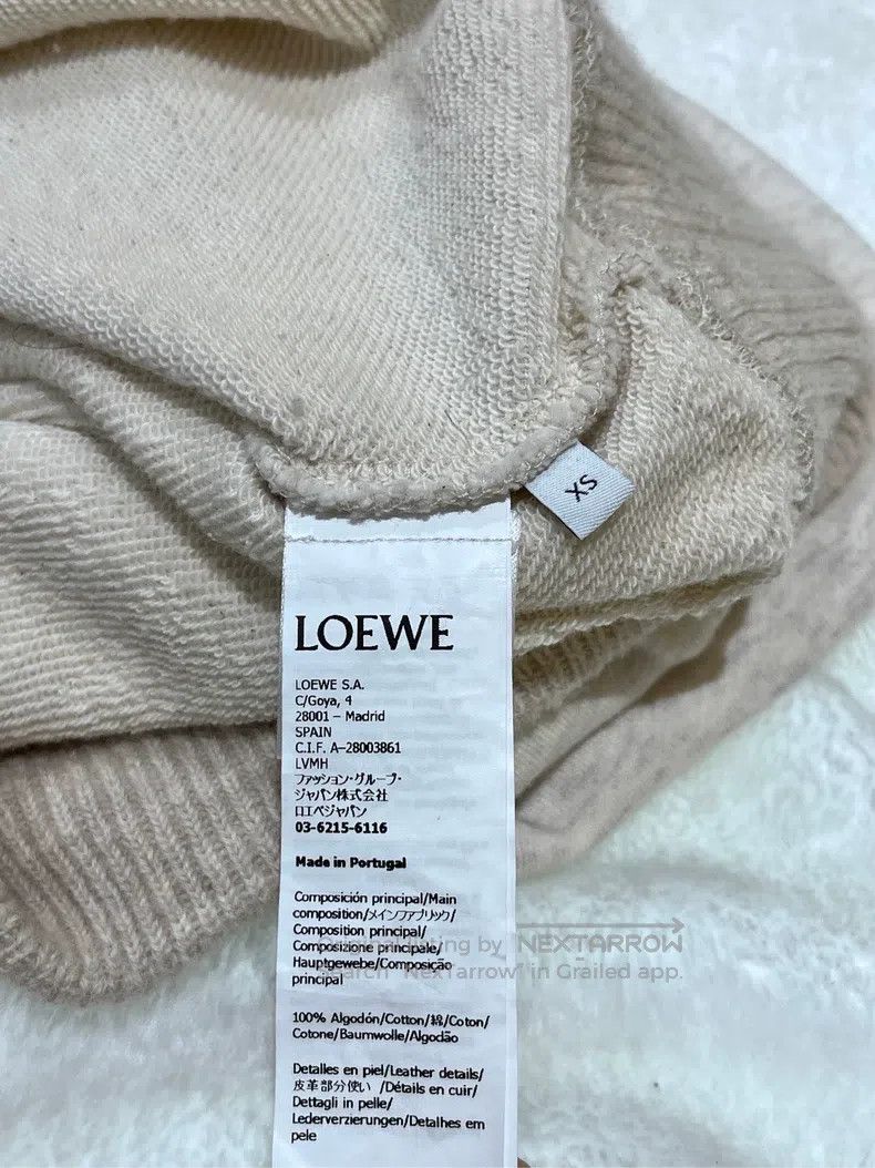 Loewe Loewe Logo Patch Hooded Sweatshirt, Off White Size XS / US 0-2 / IT 36-38 - 4 Thumbnail