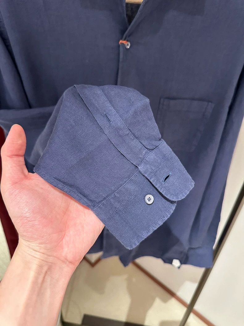 Loro Piana LORO PIANA Pure linen casual shirt Size US XL / EU 56 / 4 - 3 Thumbnail